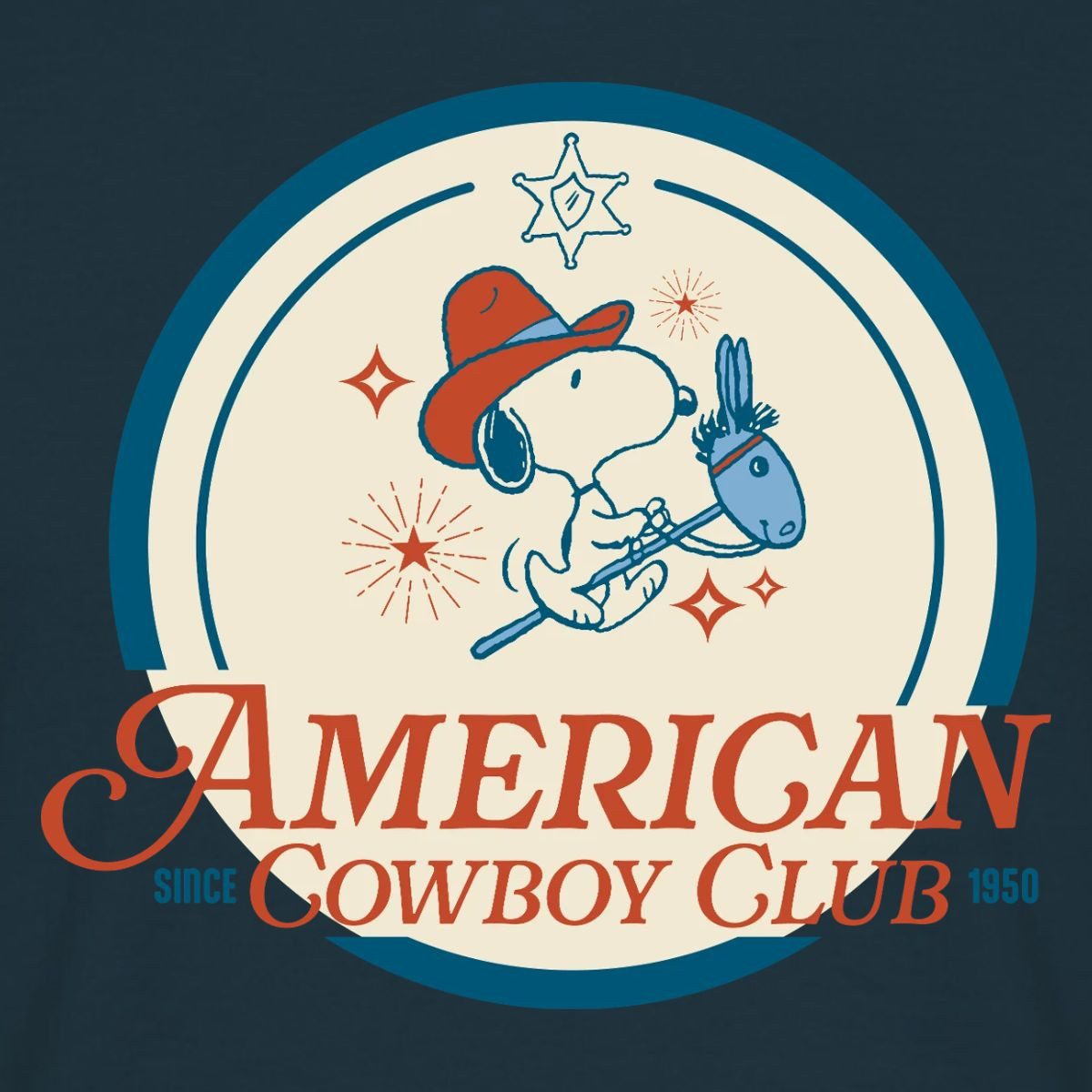 Spreadshirt T-Shirt Peanuts Snoopy American Cowboy Club Männer T-Shirt (1-tlg)