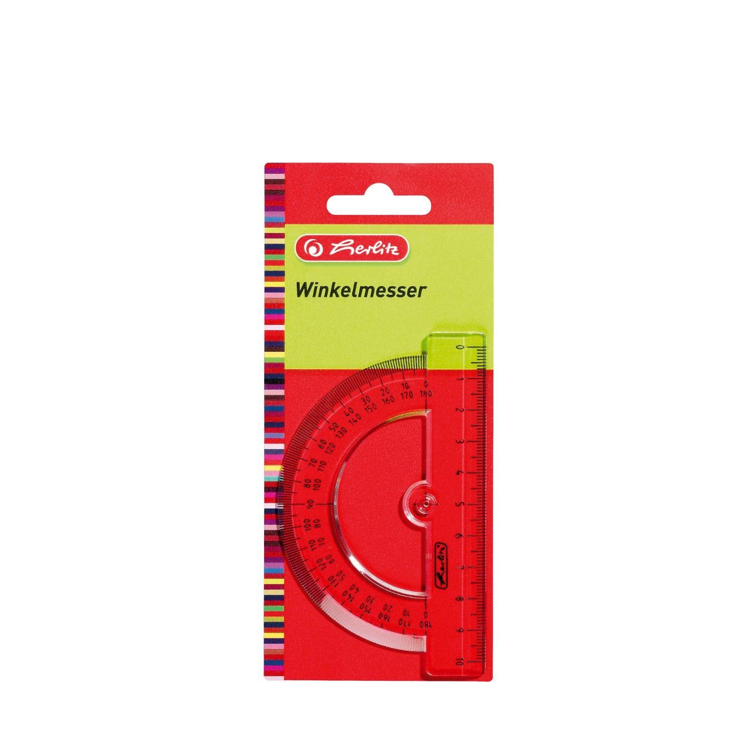 Herlitz Winkelmesser herlitz Halbkreis-Winkelmesser 180 Grad, transparent aus Kunststoff, L