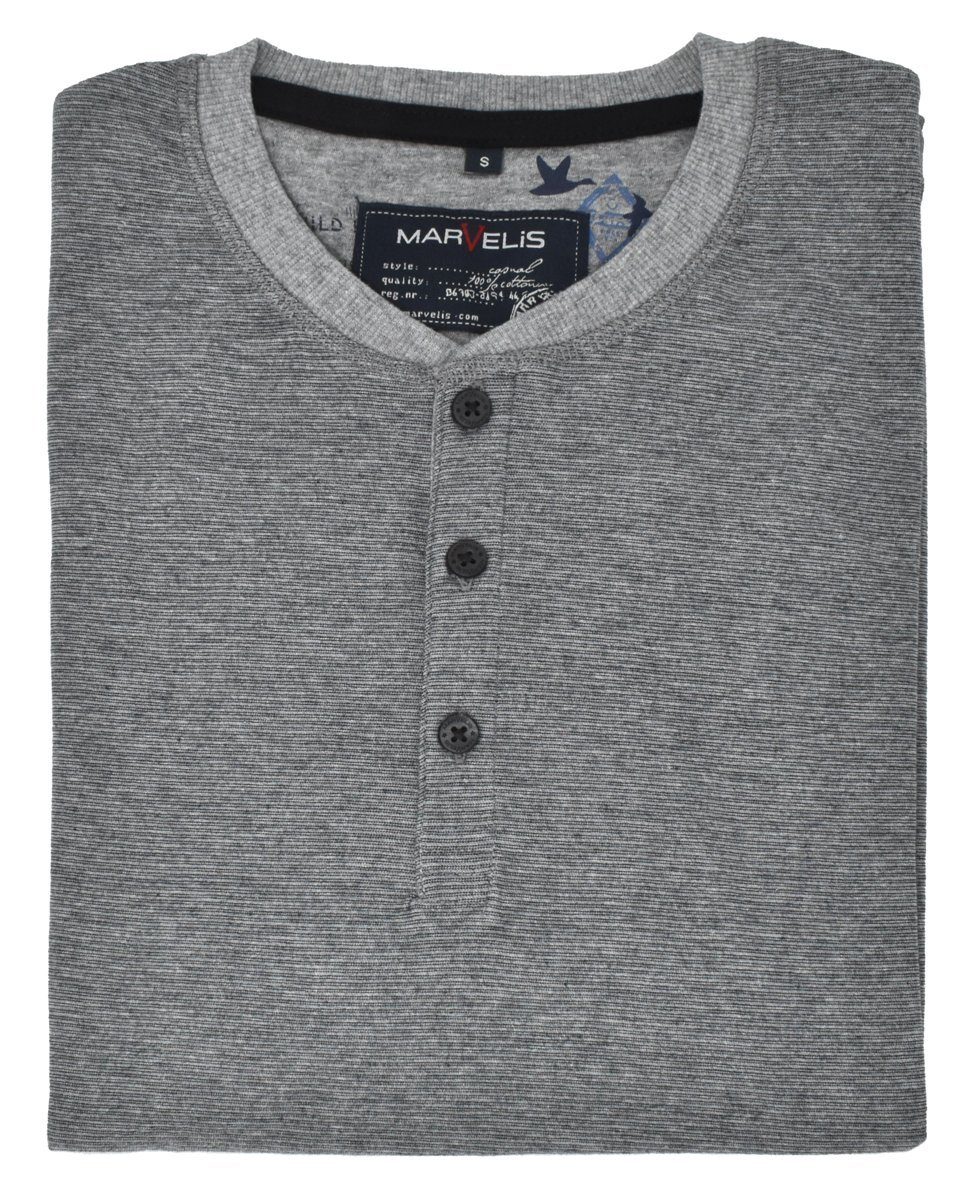 MARVELIS Langarmshirt T-Shirt - Longsleeve - Uni - Grau