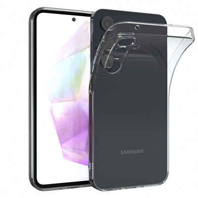 EAZY CASE Handyhülle Samsung Galaxy A35 Slimcover Clear Clear 6,6 Zoll, durchsichtige Hülle Ultra Dünn Silikon Backcover TPU Telefonhülle Klar