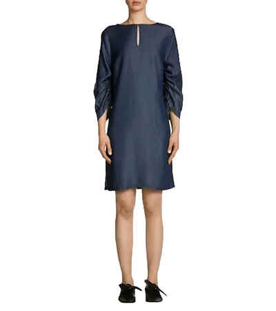 Oui Sommerkleid »OUI Kleid gemütlich schlichtes Damen Kurz-Kleid Freizeit-Kleid mit verstellbaren Ärmeln Dunkelblau«