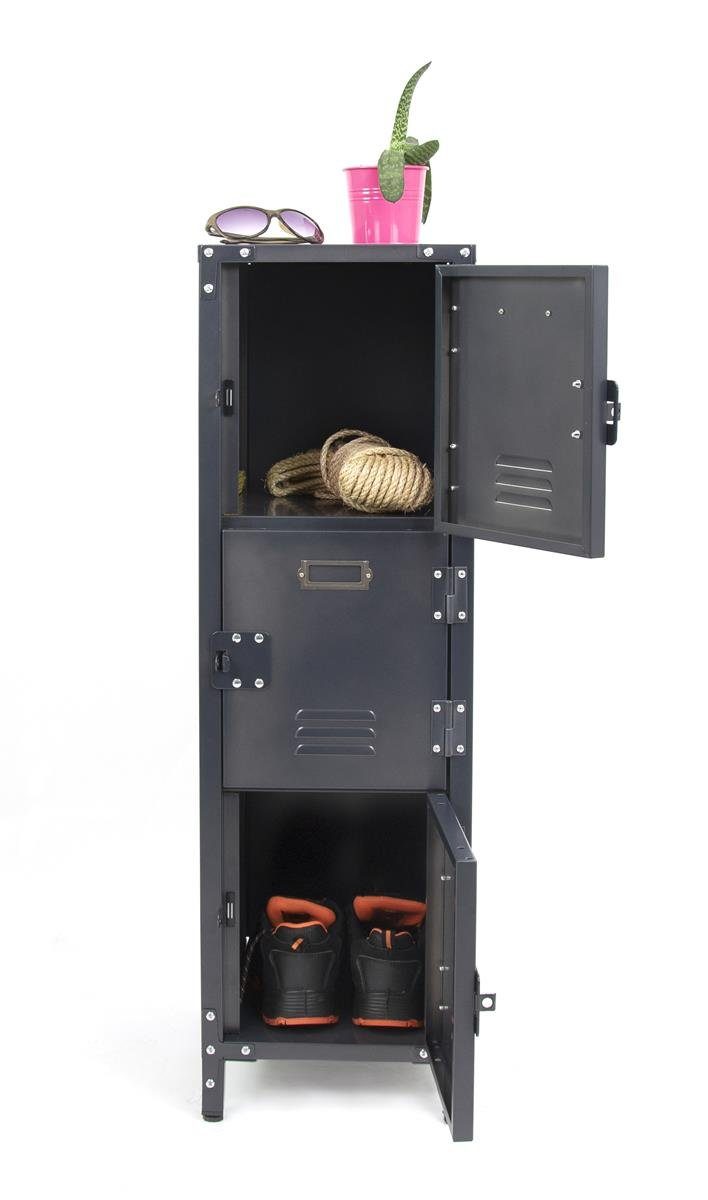 rikta Mehrzweckschrank vintage Metallschrank und Kommode mit 3 Türen Pulver günstig online kaufen