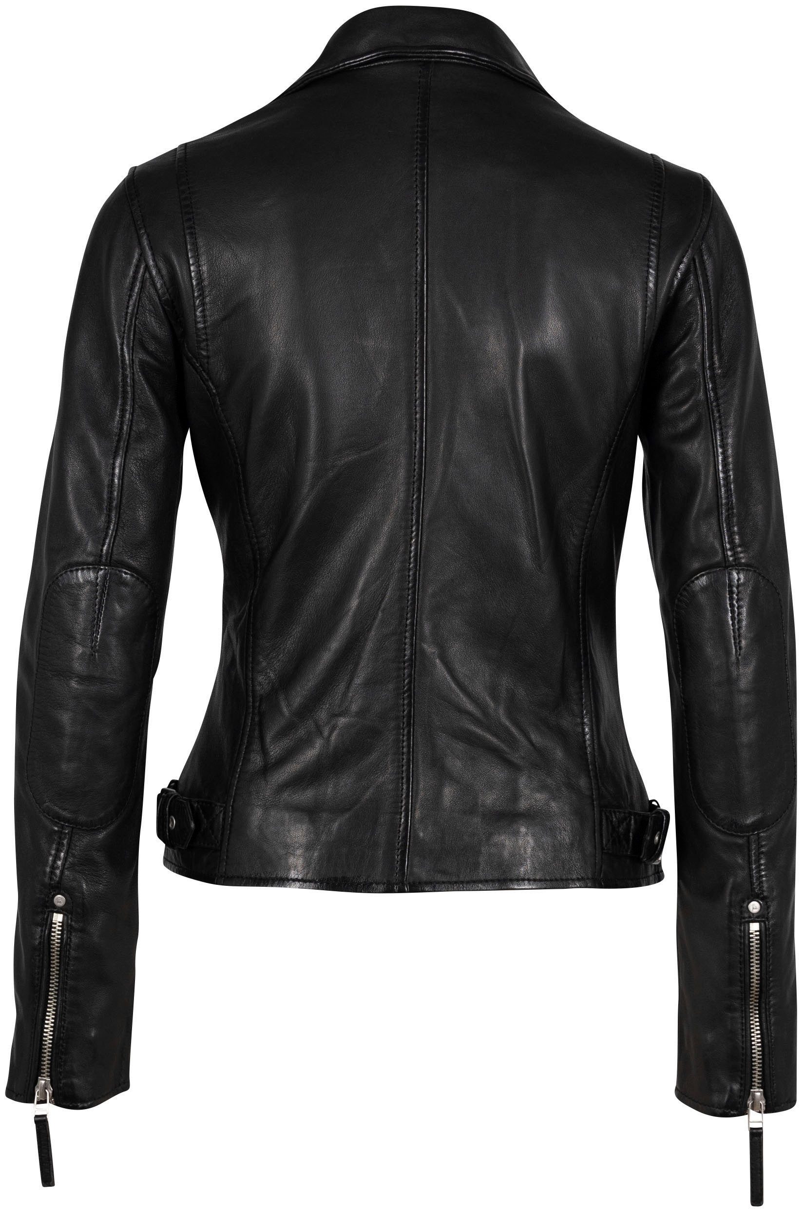 Mauritius Lederjacke PGG W14 LEGV im Biker-Style, asymetrischem Reißverschluss, Reverskragen
