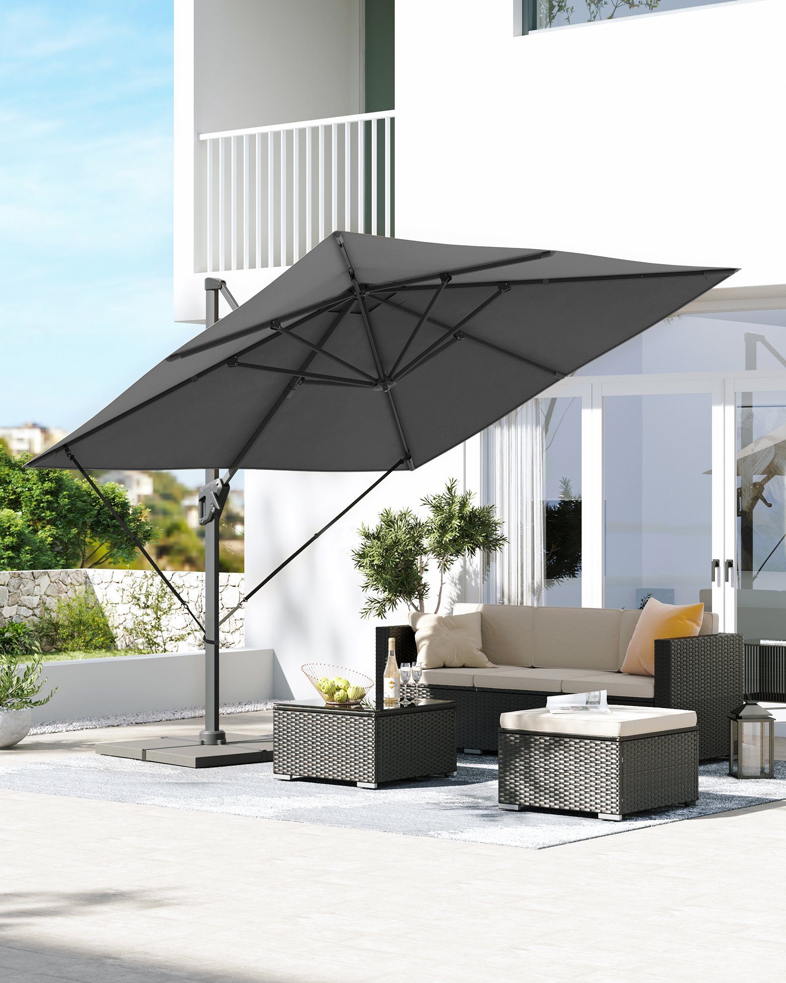 SONGMICS Sonnenschirm, LxB: 290,00x290,00 cm, UPF günstig online kaufen