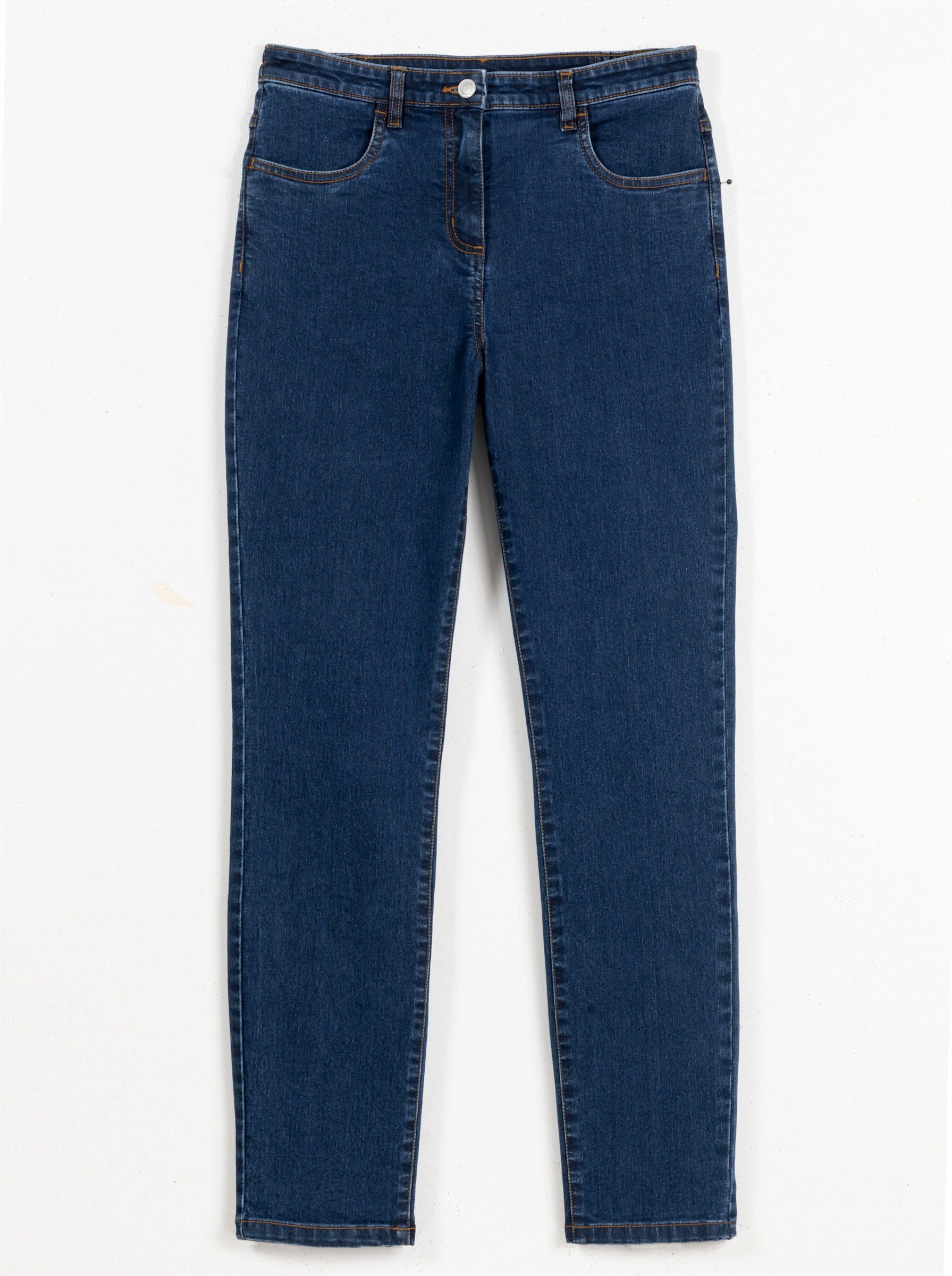 Sieh Jeans blue-stone-washed Bequeme an!