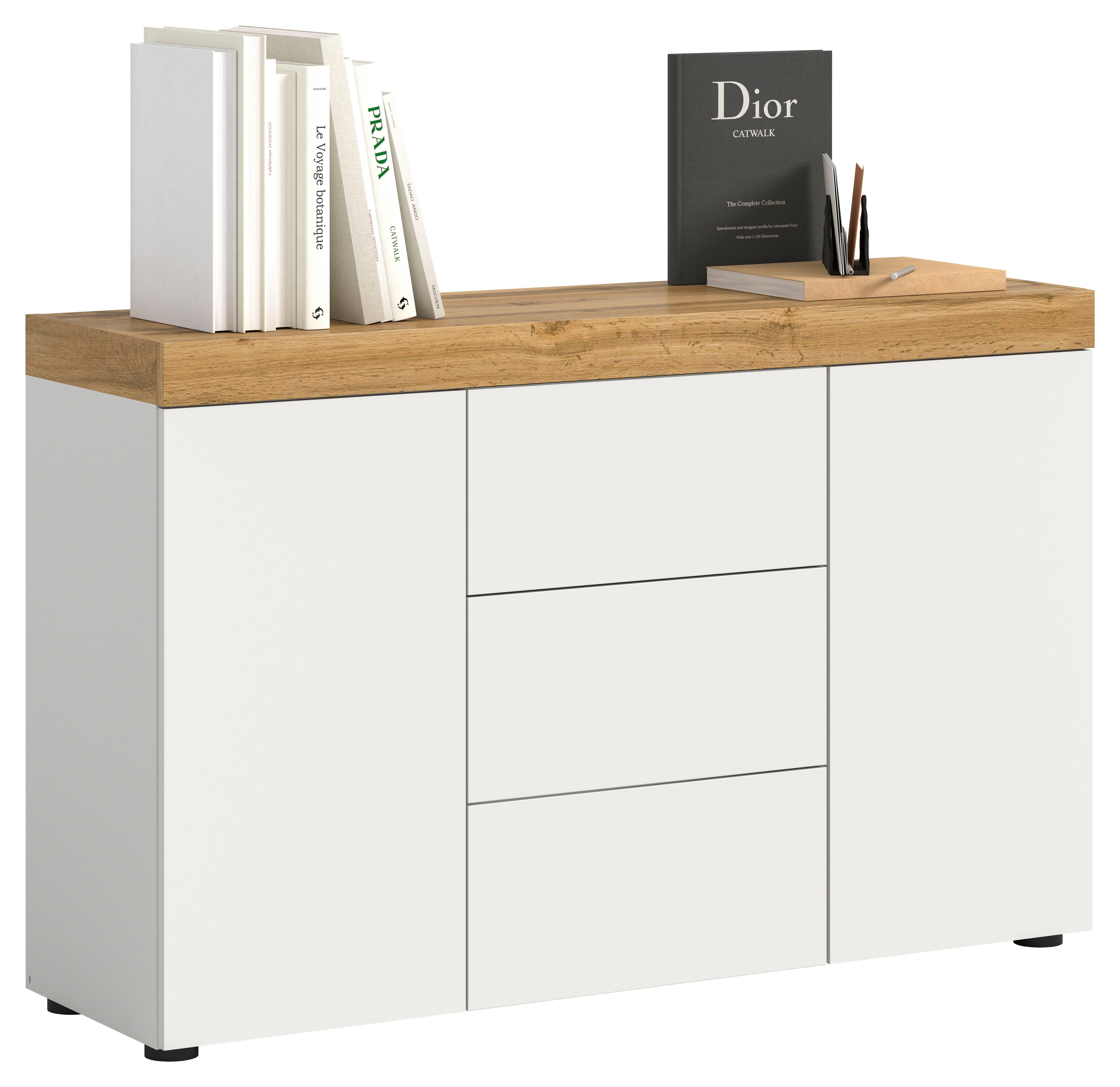 OTTO home Sideboard MAMBO, TOPSELLER!, Breite 125cm, 2 Türen, 3 Schubkästen, push-2-open (1 St., 2 farbige Ausführung, in verschiedenen Farben erhältlich), Sideboard, Kommode, Wohnzimmer, Flur, Arbeitszimmer
