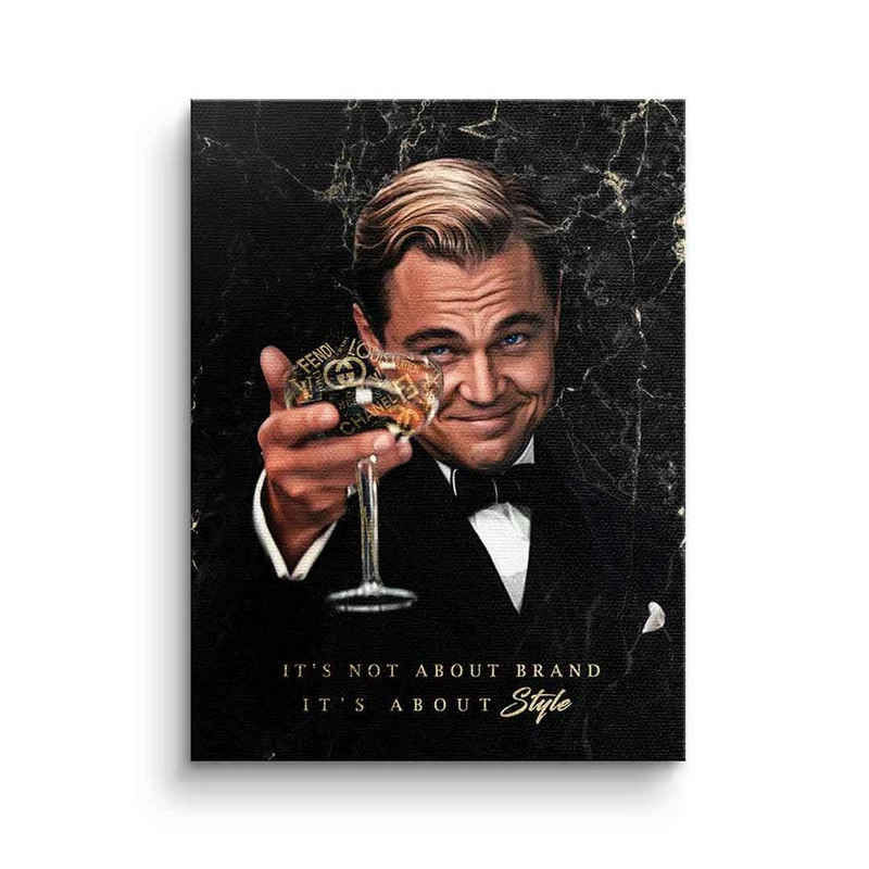 DOTCOMCANVAS® Leinwandbild Chapeau 2.0, Leinwandbild Der große Gatsby Leonardo DiCaprio Wolf of Wall Street Ch