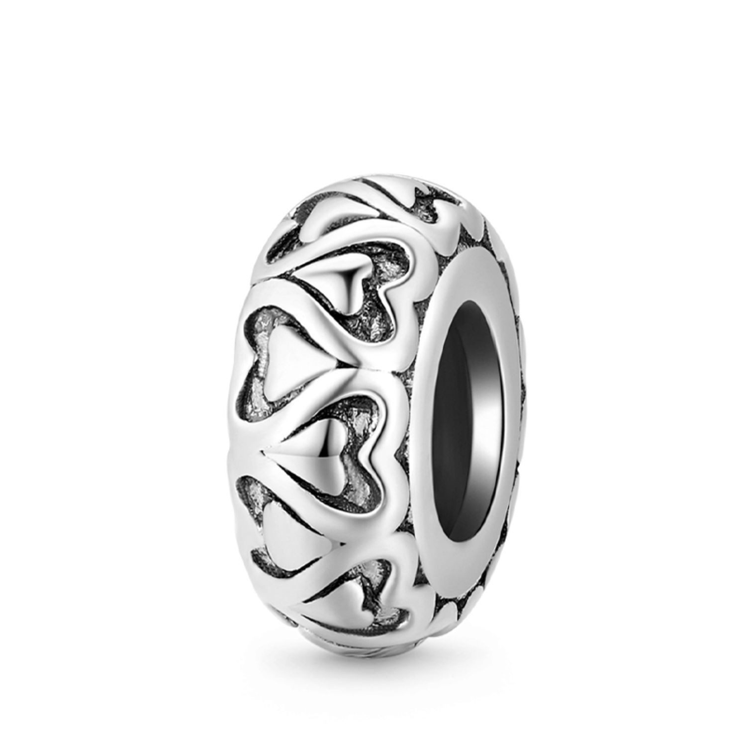 Gnoce Bead Gnoce Charm Stopper Herzen FVC200 Silber