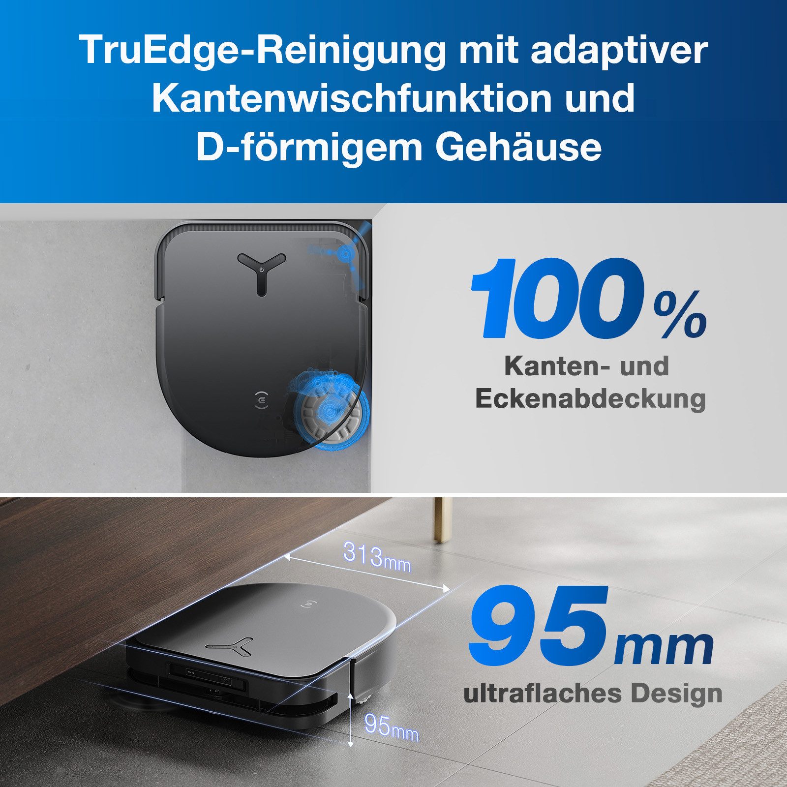 ECOVACS Nass-Trocken-Saugroboter ECOVACS DEEBOT X5 OMNI Saugroboter mit Wischfunktion, mit Beutel, Wischfunktion, Laufzeit von 260 min, Saugfunktionn