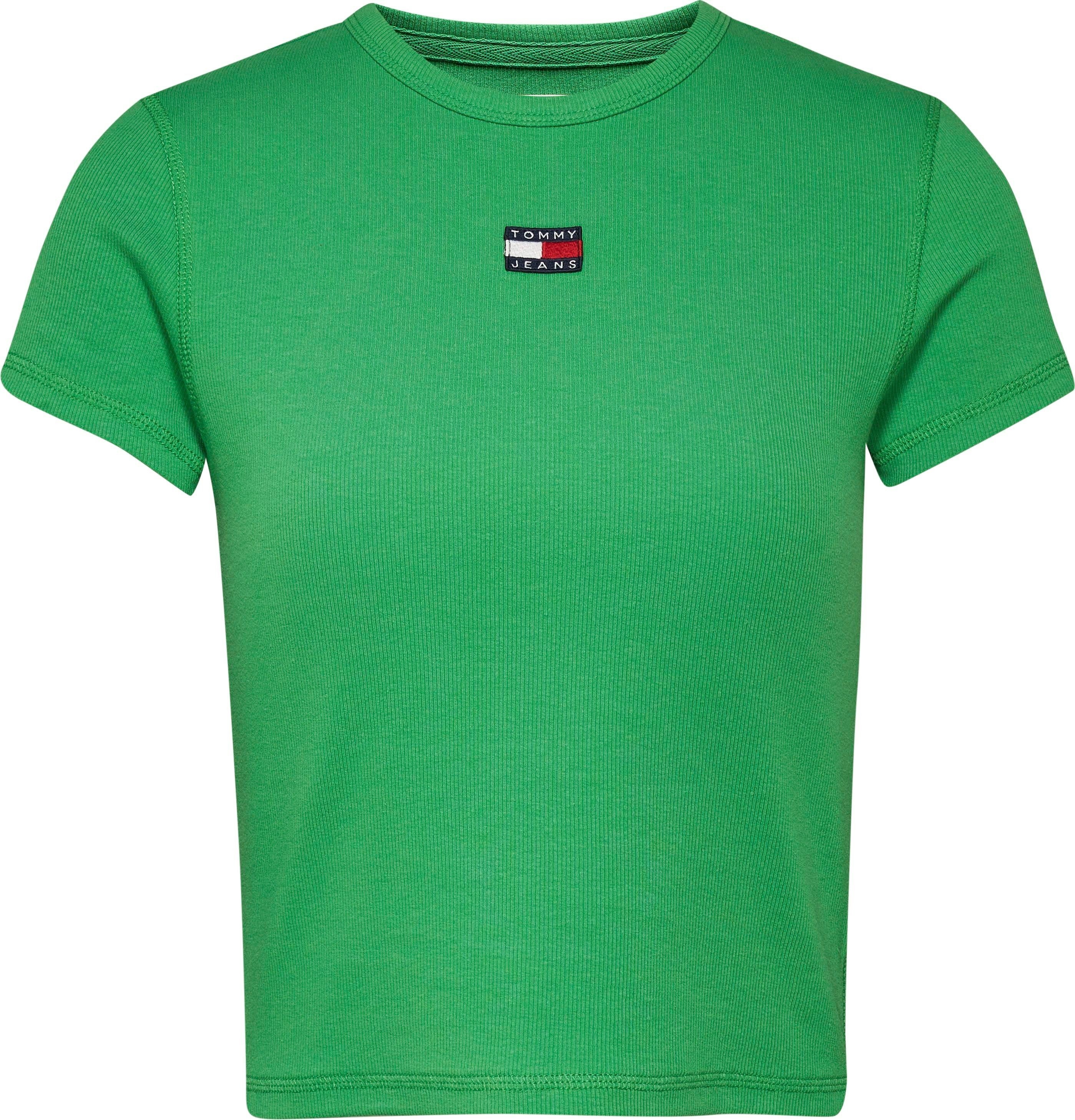Jeans RIB Logo-Badge TJW XS mit BADGE BBY T-Shirt Tommy Coastal-Green