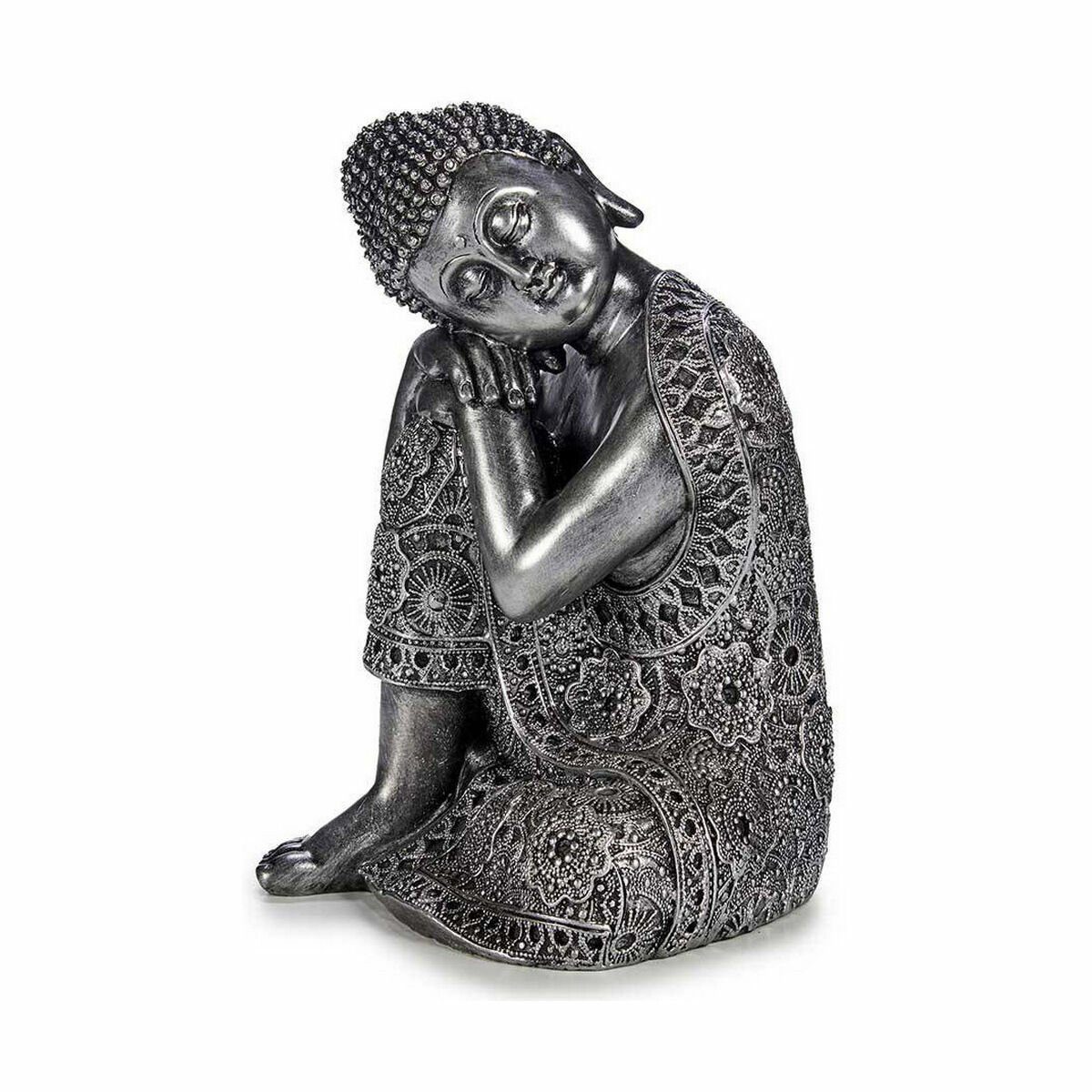 Gift cm Sitzend 20 Buddha 30 Stück Deko-Figur 4 Dekoobjekt x Decor Silberfarben x 20
