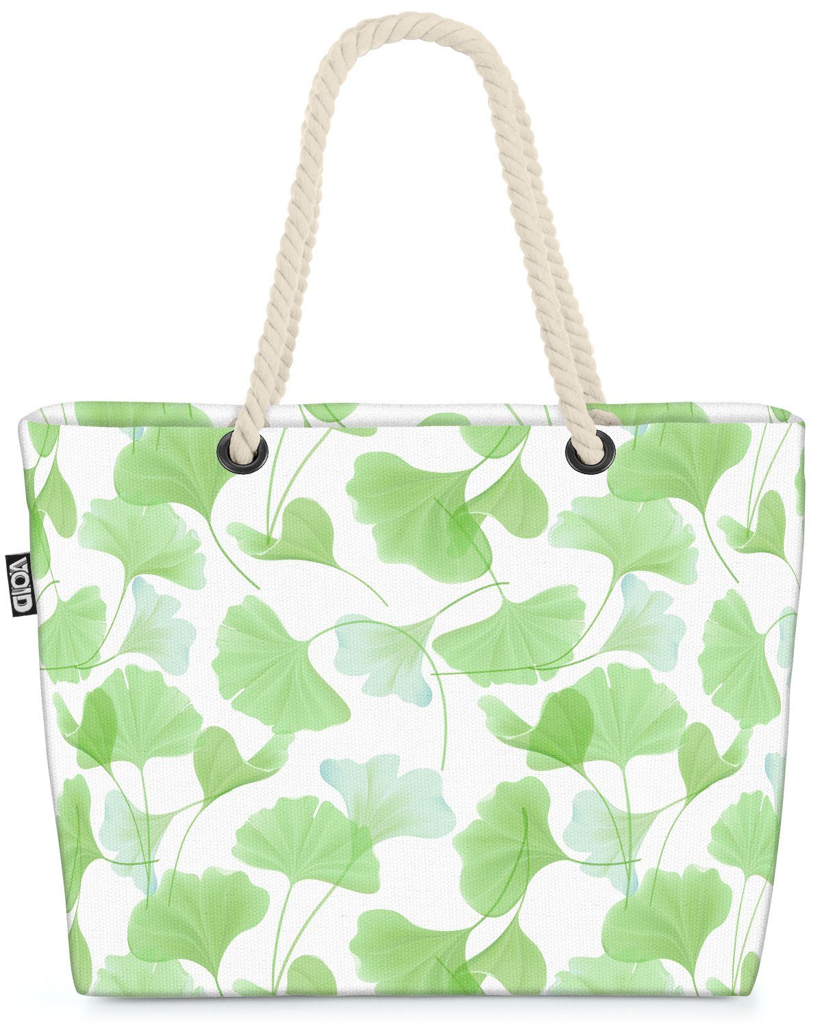 VOID Strandtasche (1-tlg), Blätter Wasserfarben gingko garten Gingko blatt vektor tapete baum te