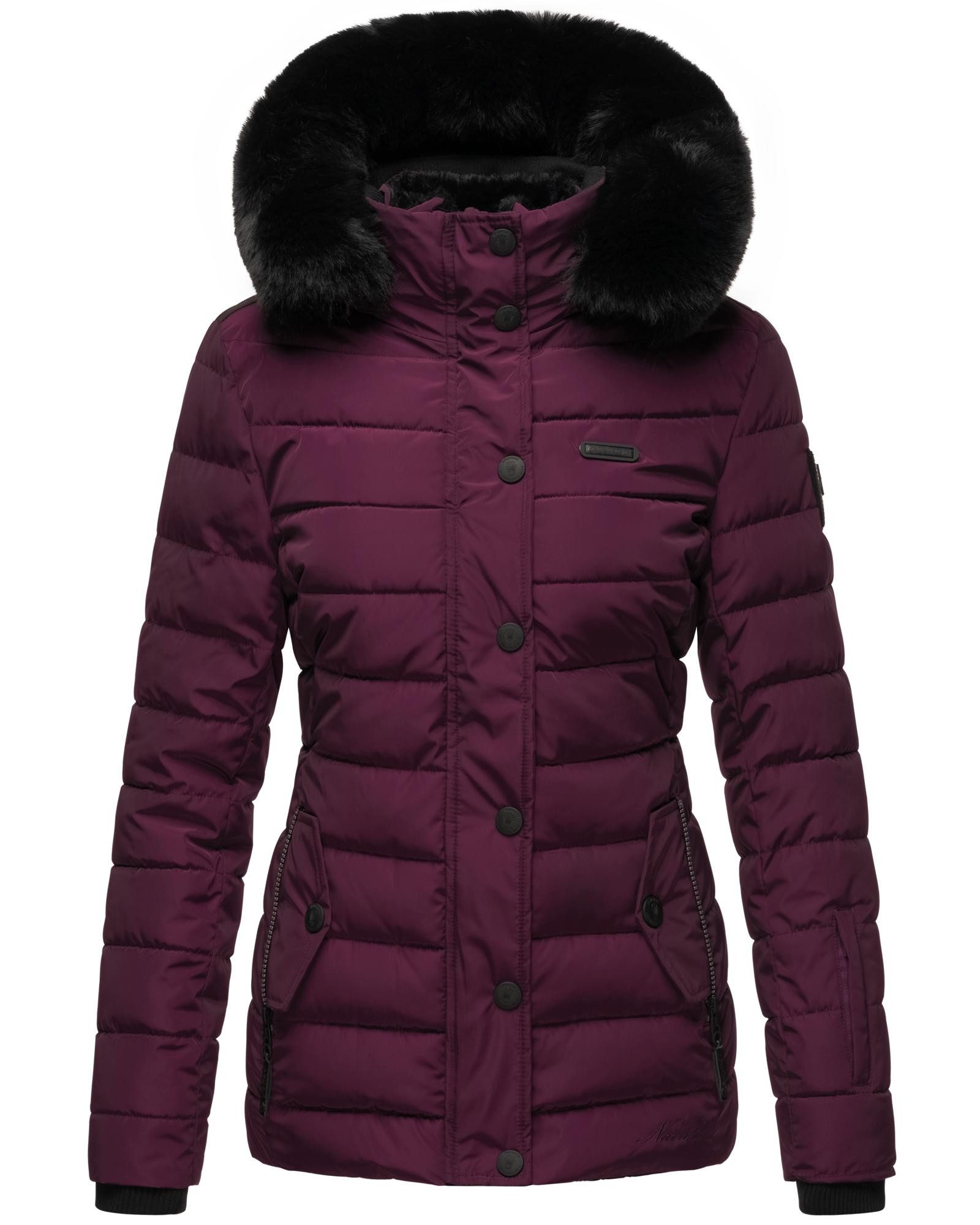 Navahoo Steppjacke Milianaa Edle Winterjacke mit weicher Kunstfell-Kapuze – Bild 4 von 5