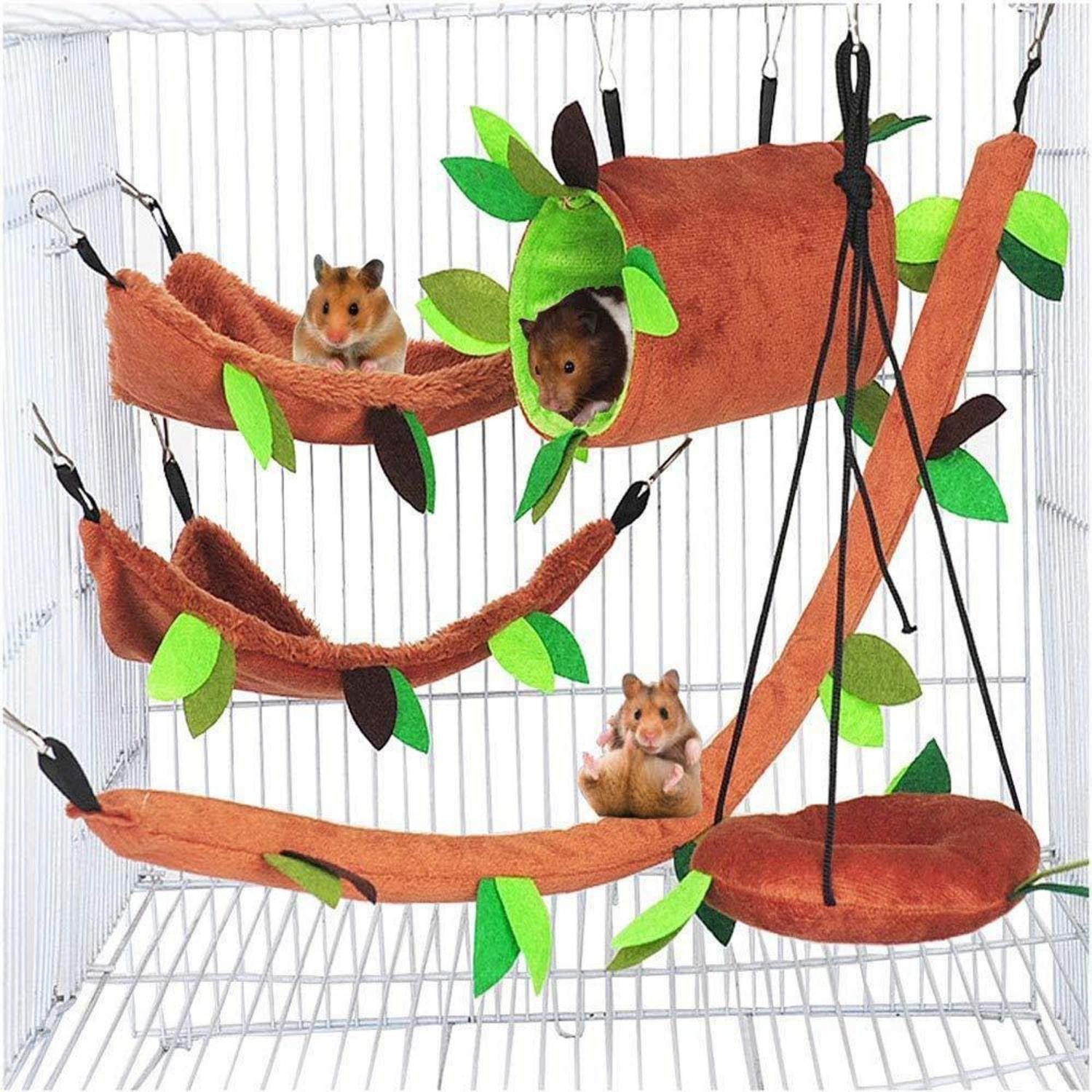 LuxusKollektion Katzen-Hängematte Hängematte Nestzubehör 5tlg Waldmuster