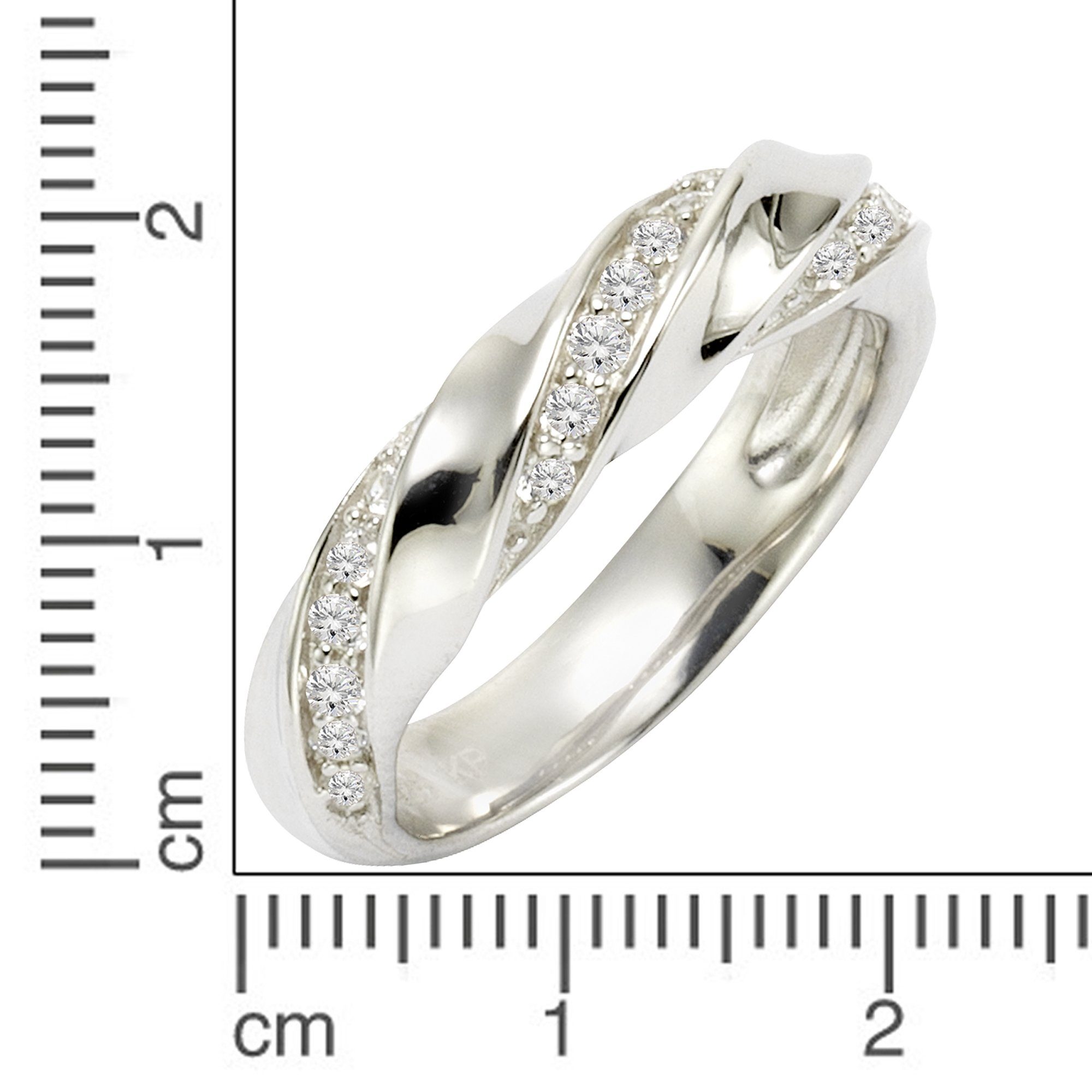 weiß Zirkonia Silber Zeeme Fingerring 925