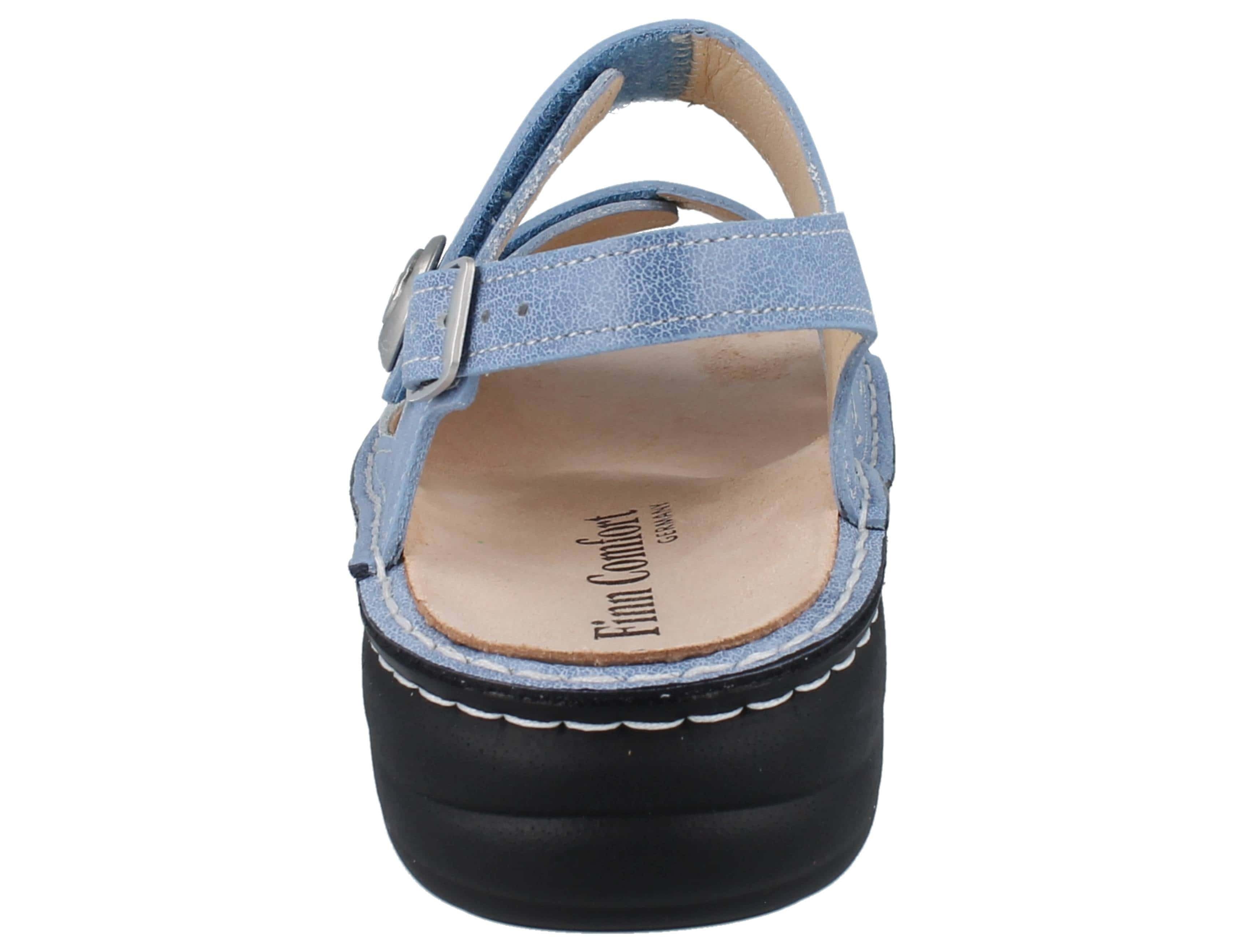 Finn Comfort FINN COMFORT Denia Damen Sandalen hellblau Glattleder - Größe: 37 Sandale Wechselfußbett