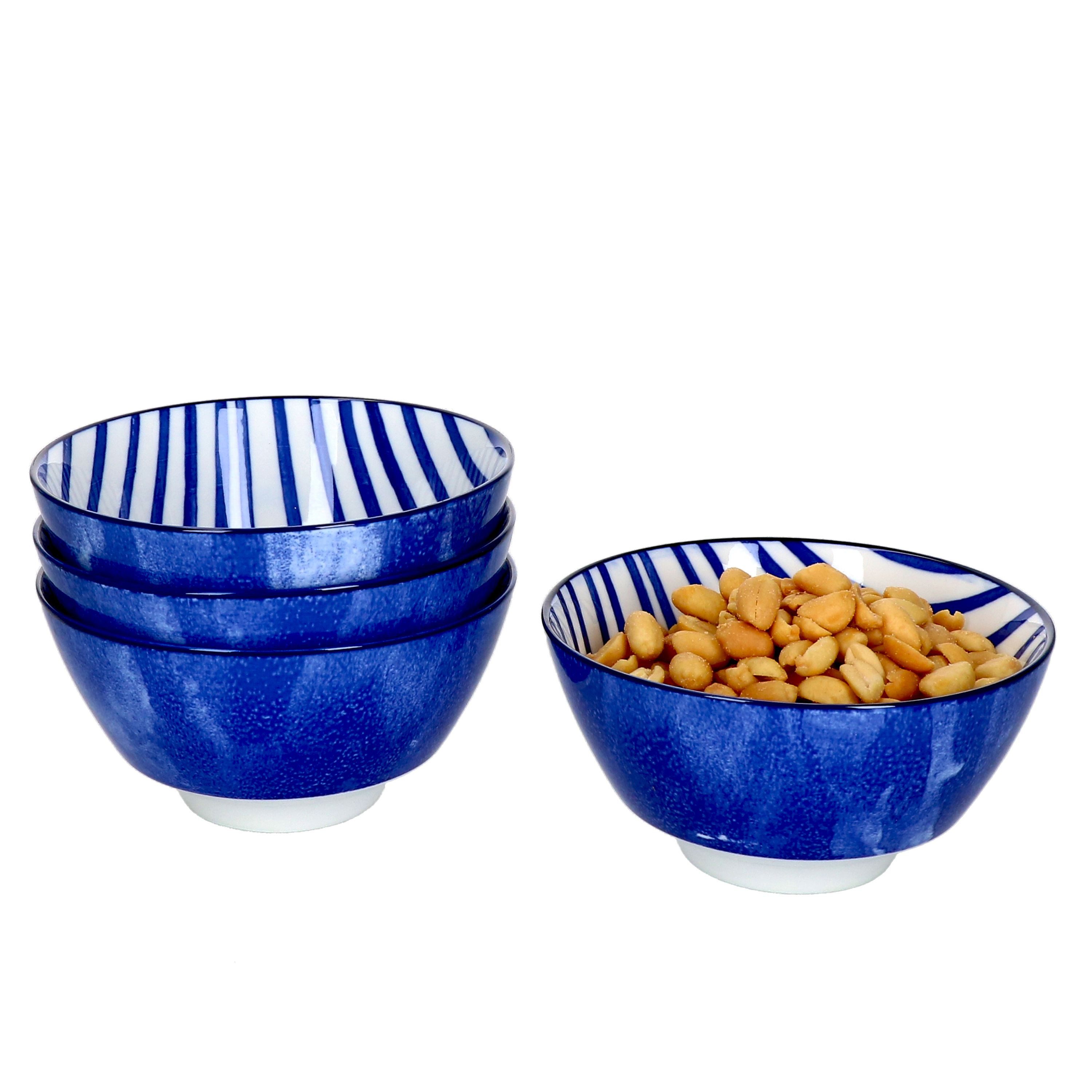 Ritzenhoff & Breker Rührschüssel 4er Set Schale 12cm Streifen Seaside - Ritzenhoff 270266, Porzellan