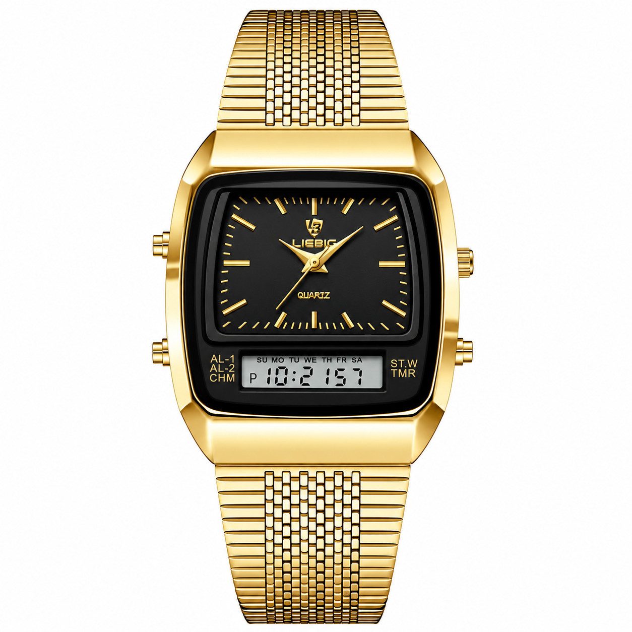 Quarzuhr Quarzuhr Armbanduhr Edelstahl Damen Uhr, Multifunktionsuhr Damenuhr