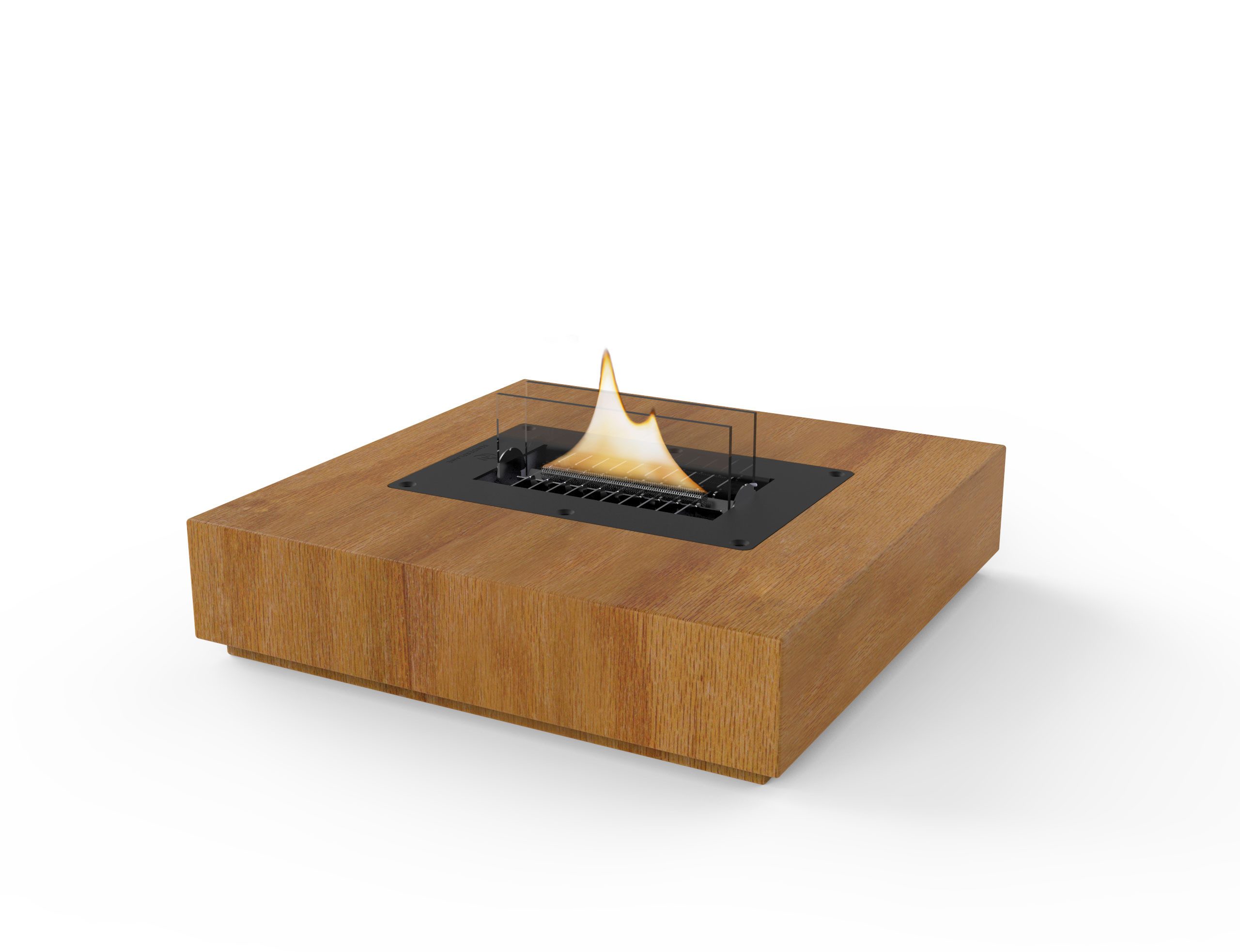 TENDERFLAME Echtfeuer-Dekokamin holly 90 natural oak / eiche black tischfeuer tenderflame 30 x 30 x 11