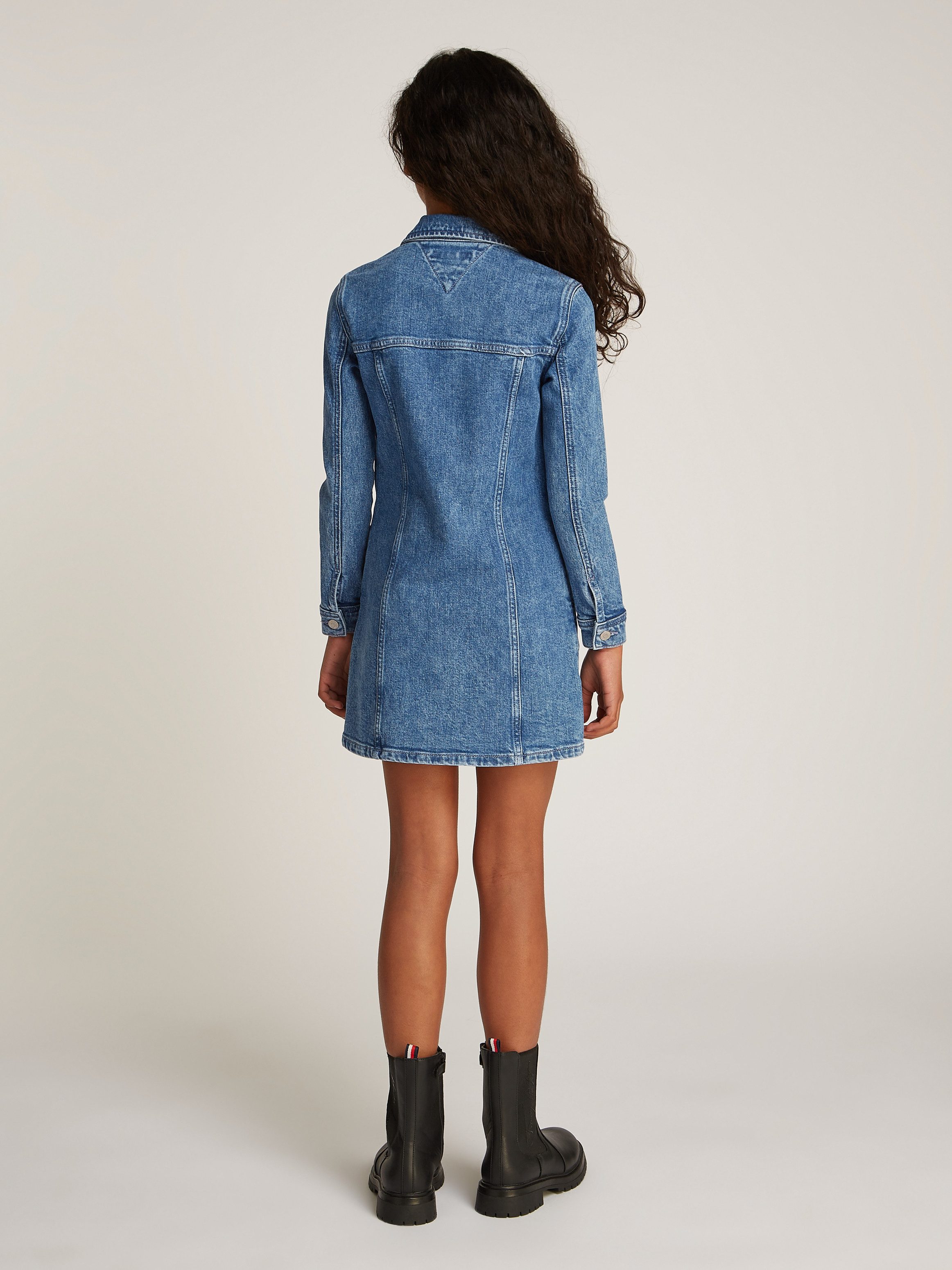 Tommy Hilfiger Jeanskleid DENIM DRESS LS mit Brusttaschen, in blauer Waschung – Bild 2 von 5