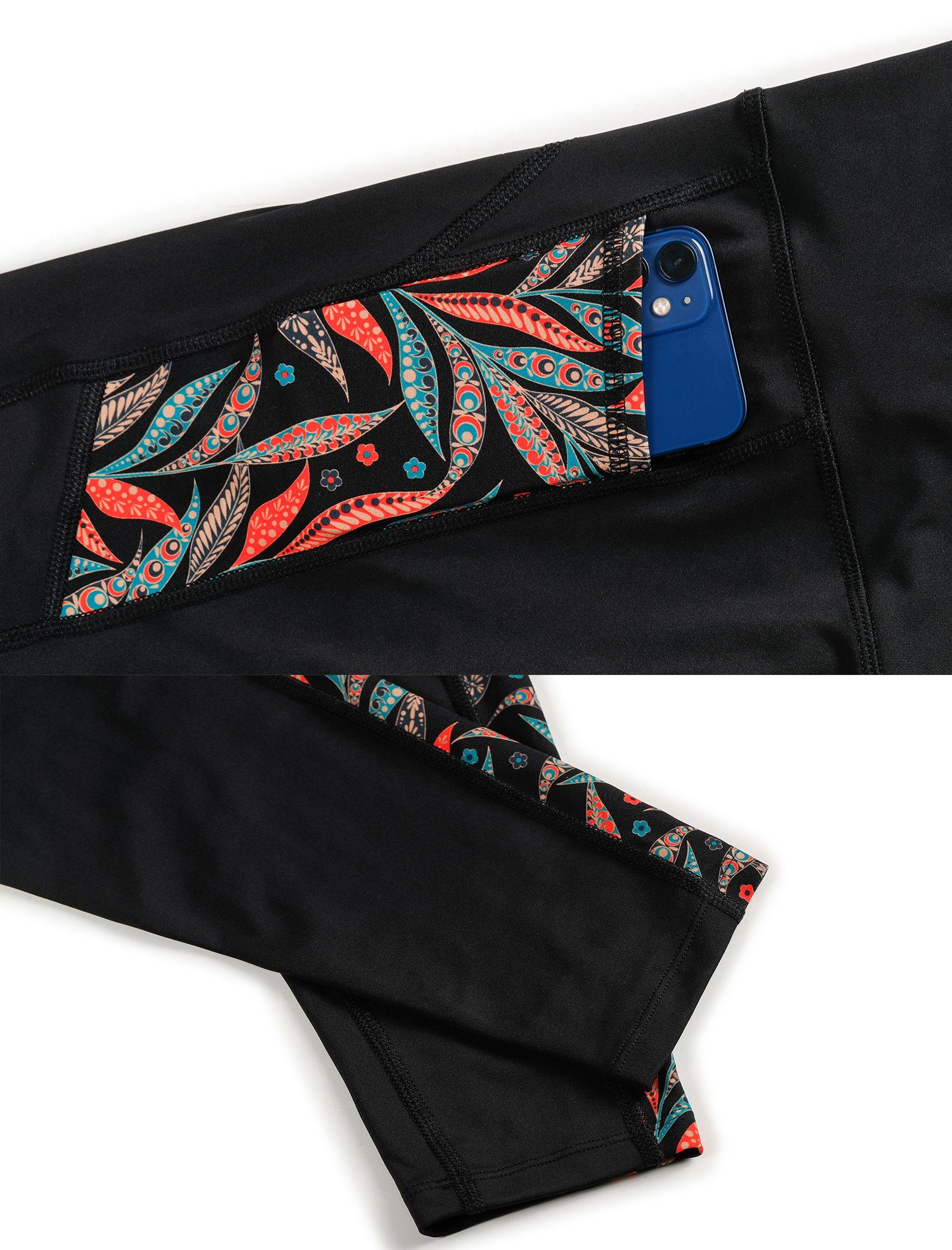 Leggings Printed Damen Sporthose mit Tache Blickdicht high waist