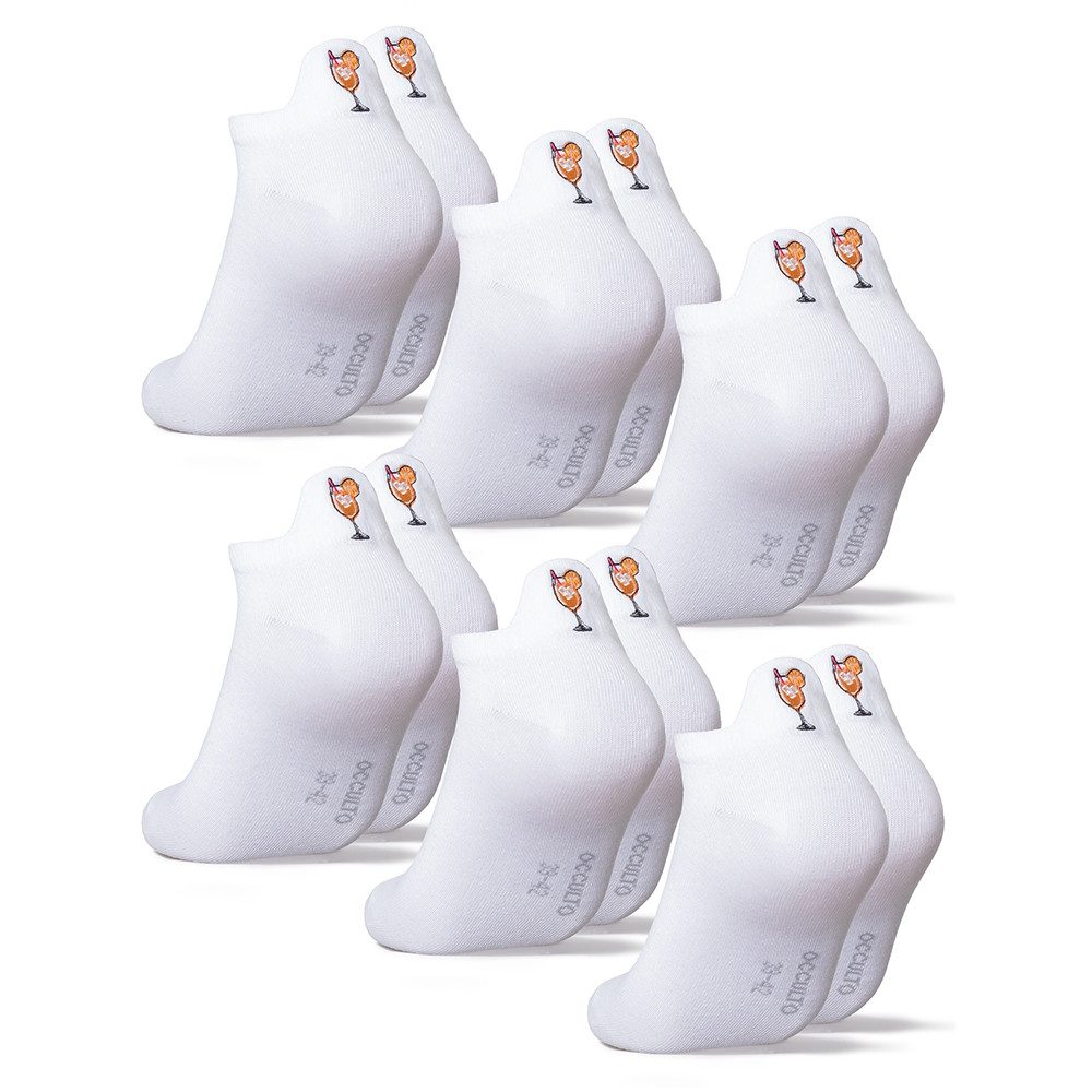 OCCULTO Sneakersocken Damen & Herren Motiv Sneaker Socken 6er Pack (Modell: Luca) (6-Paar)
