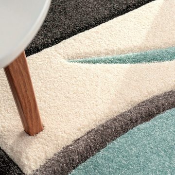 Teppich Lara 235, Paco Home, rechteckig, Höhe: 16 mm, Kurzflor, modernes Design, Pastell-Farben, mit Konturenschnitt
