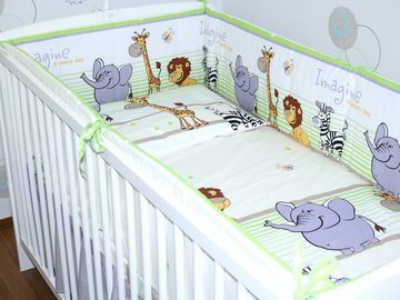 Babybettwäsche Baby Bettset- 6 teiliges mit 420 Nestchen Vollstoff Himmel Bettwäsche, Primawela