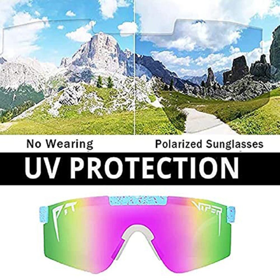Golf, Blusmart Laufen, Fahrradbrille UV400-Sonnenbrille, 2 Winddichte Radfahren, Angeln, UV400,
