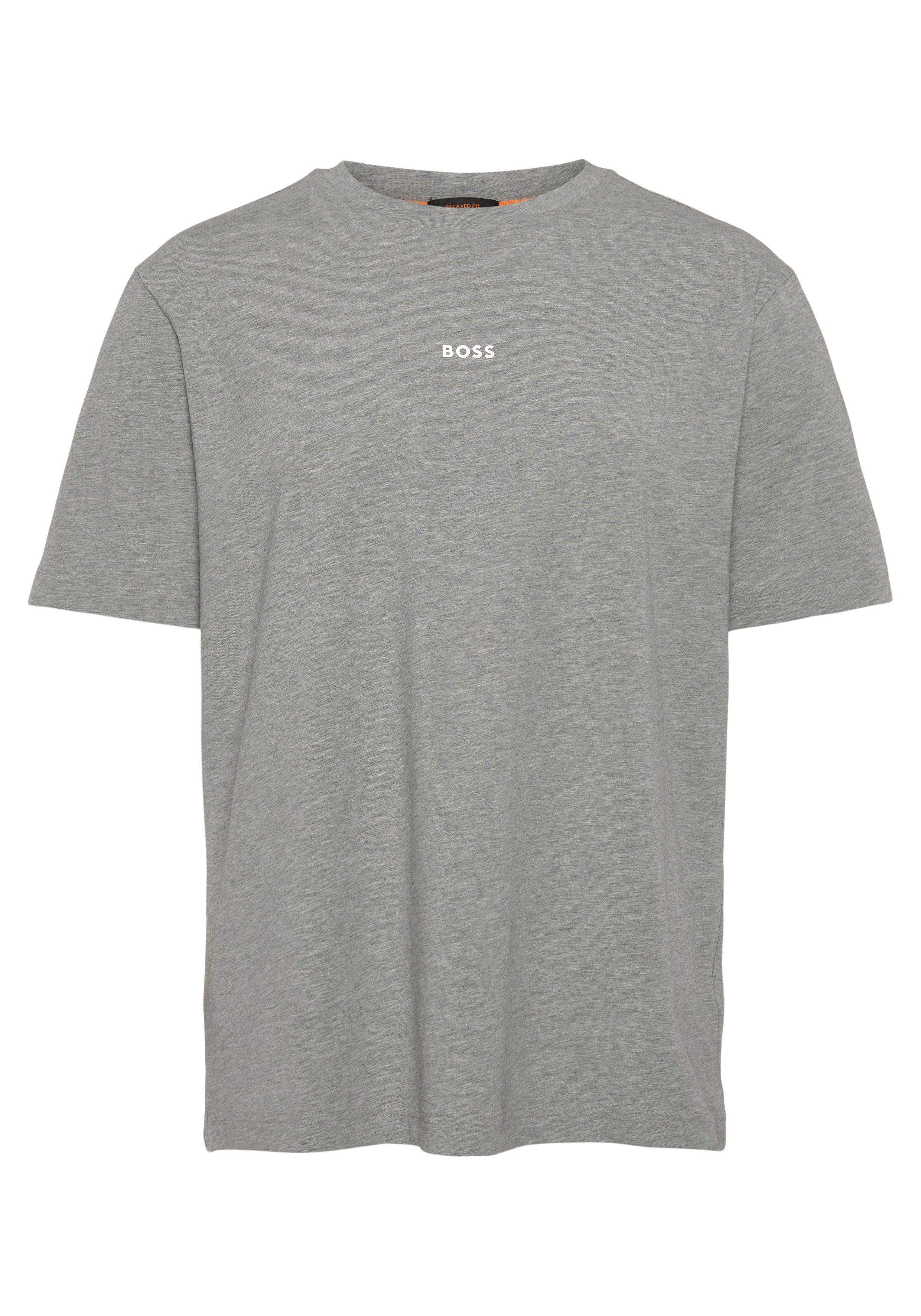mit T-Shirt Rundhalsausschnitt Grey 051 BOSS TChup Light/Pastel ORANGE
