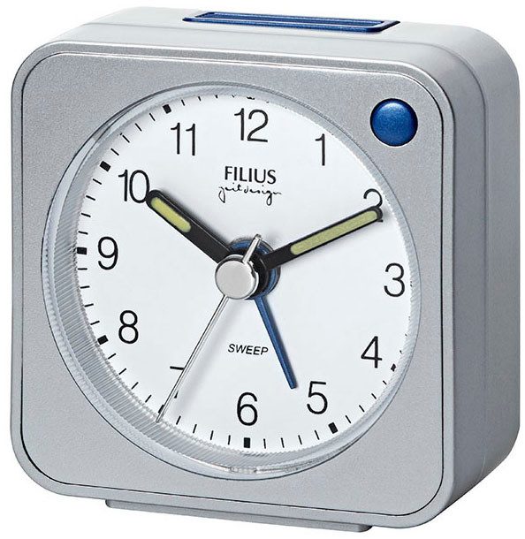 FILIUS zeitdesign Quarzwecker Reisewecker, Schlafzimmer, Snooze, Beleuchtung, schleichende Sekunde