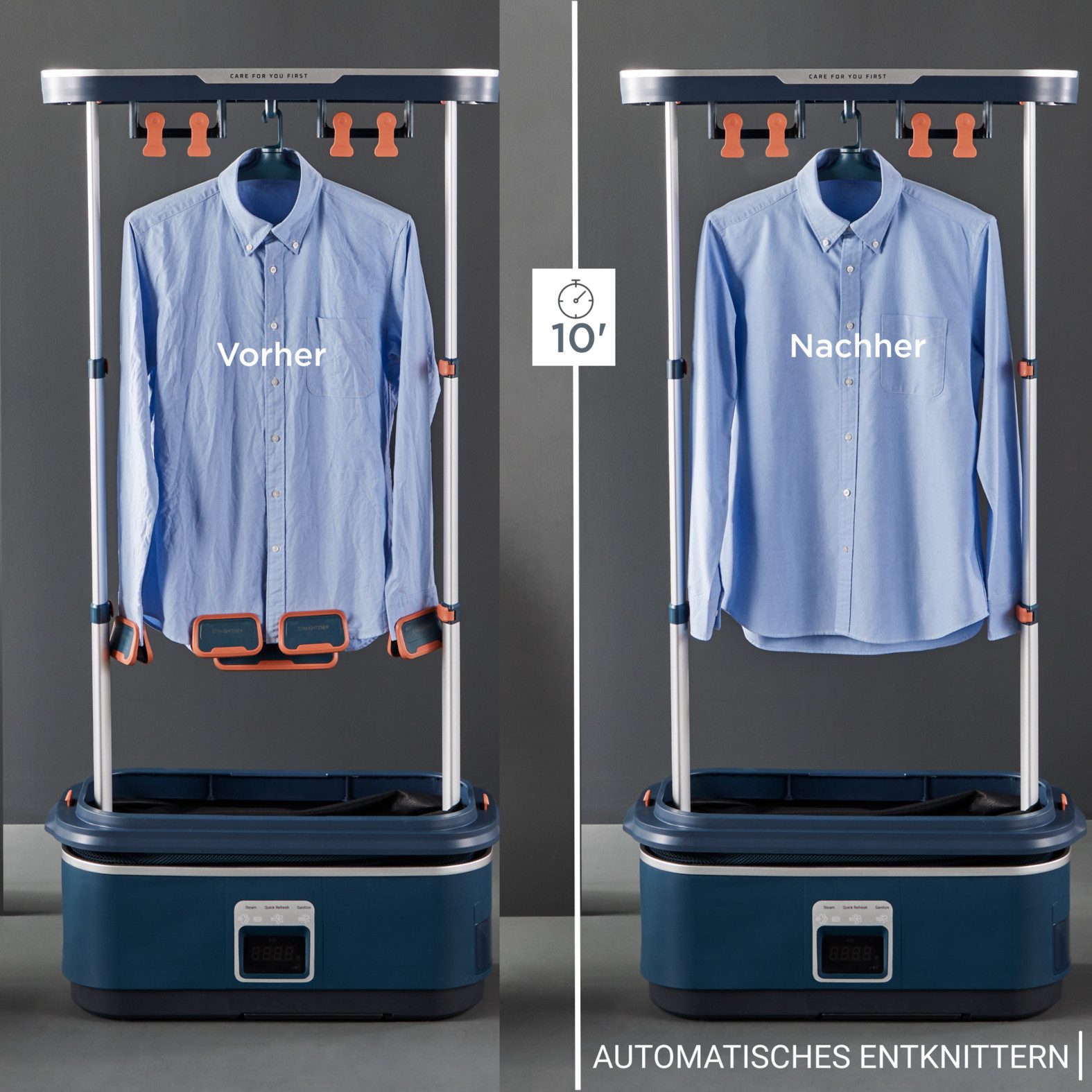 Tefal Stand-Dampfglätter YT2020 Care For You First, 1500 W, für Textilien, autom. Entknittern, Desinfizieren und Auffrischen