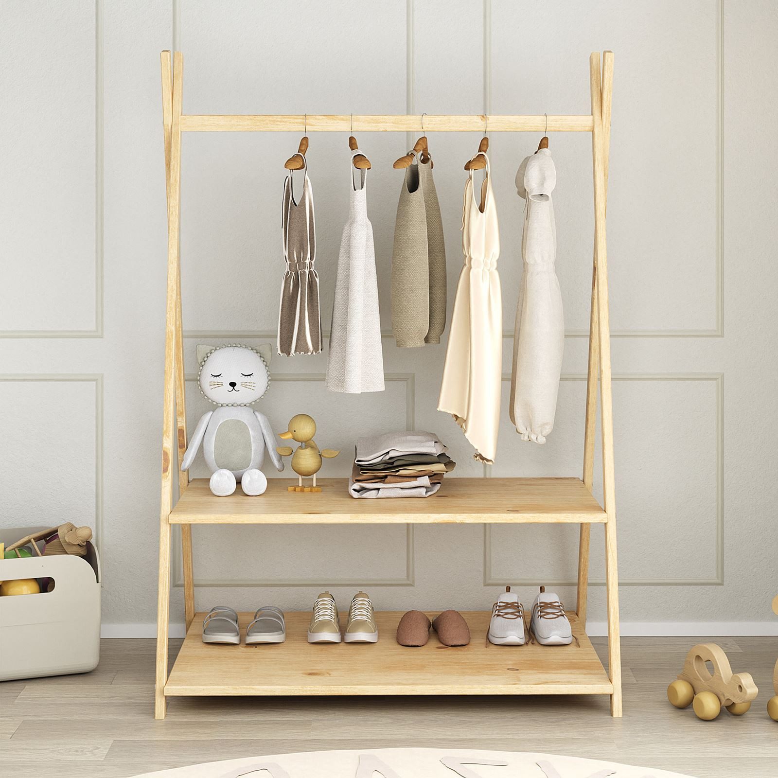 IDIMEX Kinderkleiderschrank DANILO Kindergarderobe freistehend Ablage Tipid günstig online kaufen