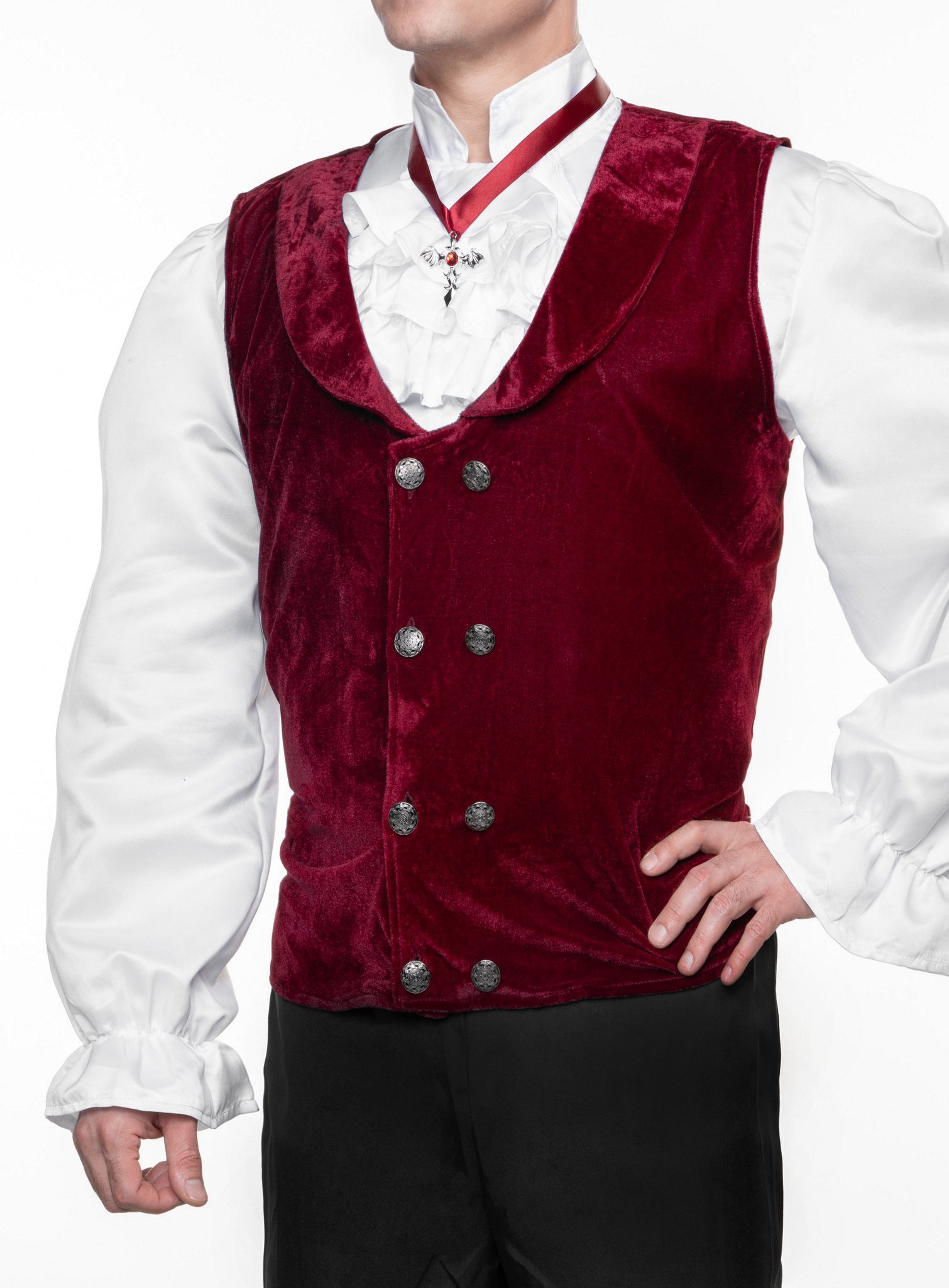 Maskworld Vampir-Kostüm Vampir Kostüm - Karneval Faschingskostüm Herren, Hochwertiges & elegantes Gewand für noble Vampire