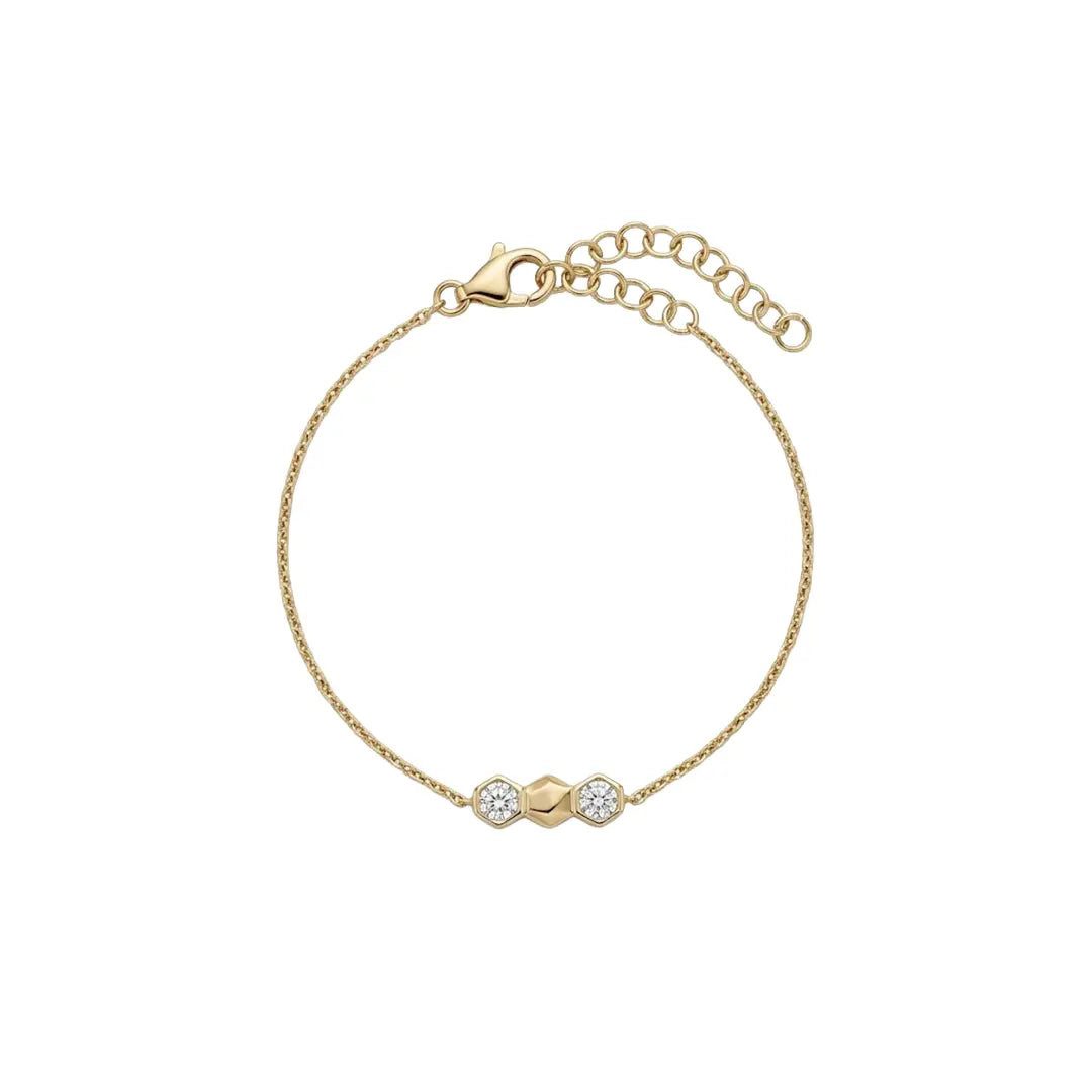 Suzan Gold Silberarmband Crystal Trio Bracelet – 925 Sterling Silber Armband mit Zirkonia