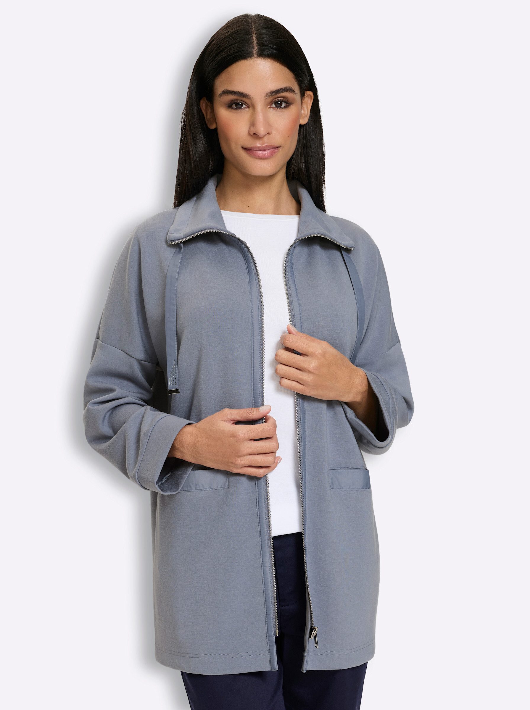 Shirtjacke Sweatshirtjacke Langarm
