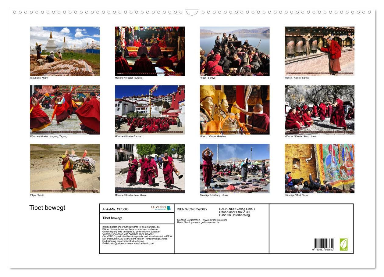 Thumbnail - CALVENDO Wandkalender Tibet bewegt (Wandkalender 2026 DIN A2 quer), CALVENDO Monatskalender