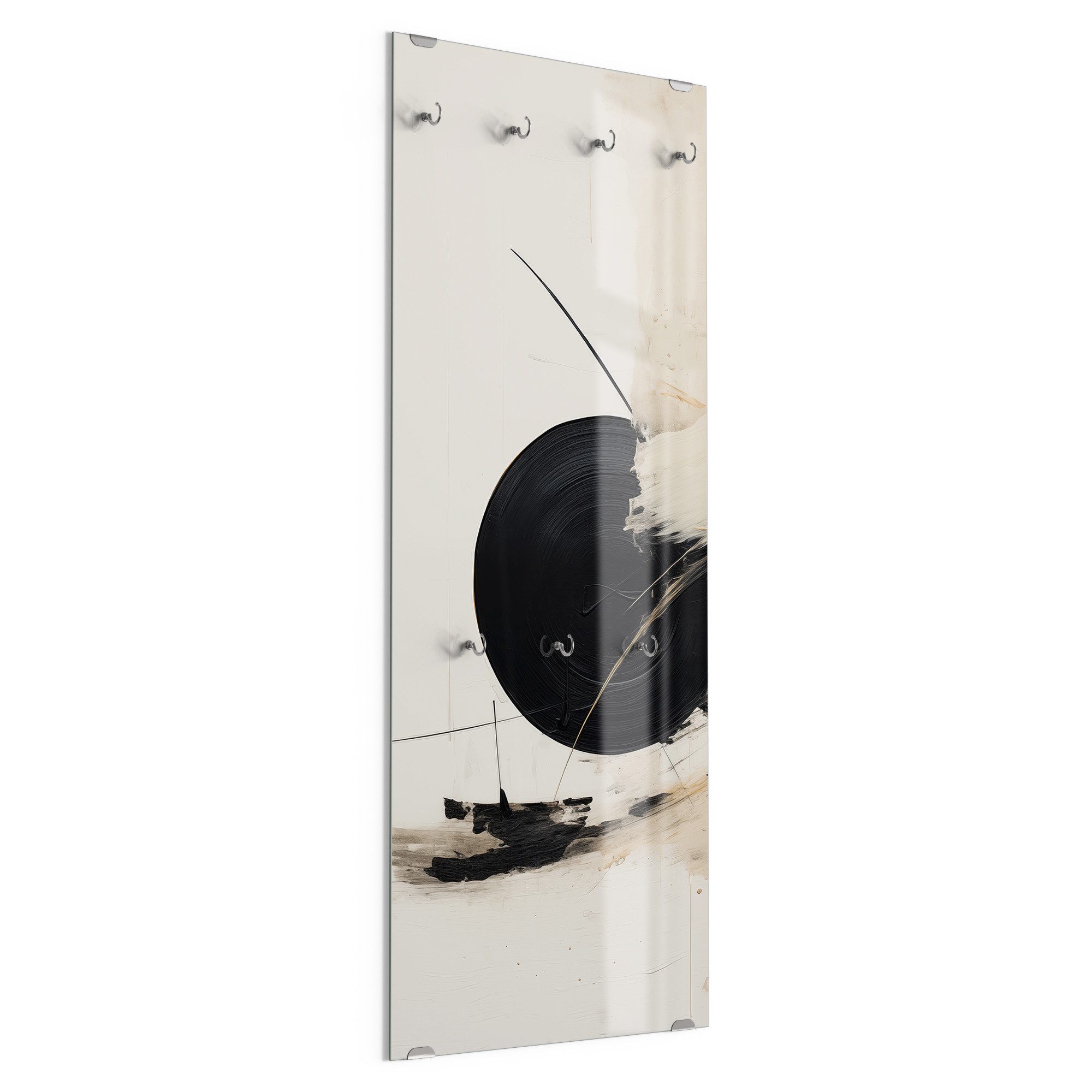 DEQORI Kleiderhaken 'Schwarzer Impuls', Glas Garderobe hängend Flur Jackenhalter modern Wandgarderobe Haken