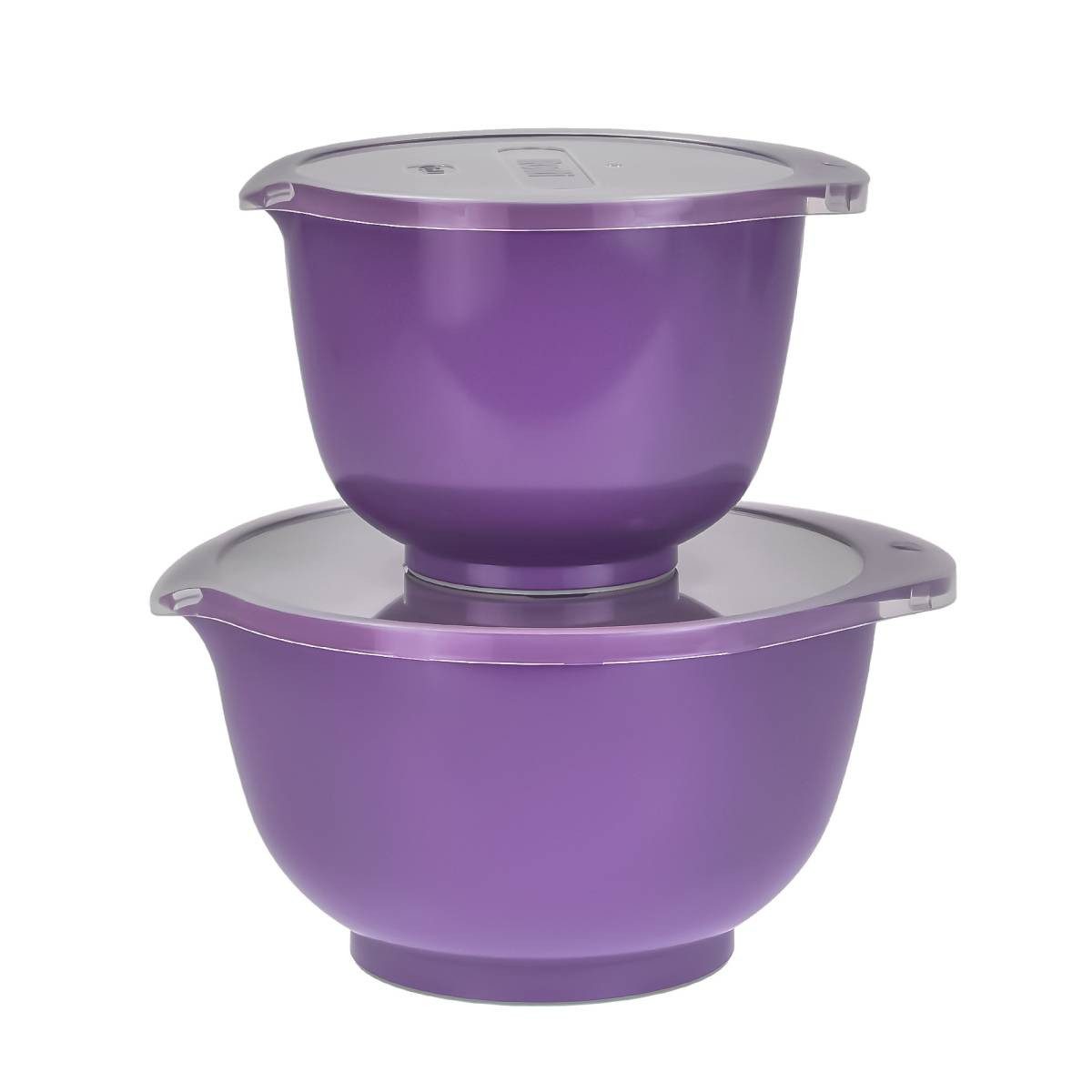 ROSTI Rührschüssel "Margrethe New" 1,5 und 3 Liter Set mit Deckel, Kunststoff, (Spar-Set, 2-tlg), spülmaschinenfest, auch für Mikrowelle und Gefrierschrank (violett)