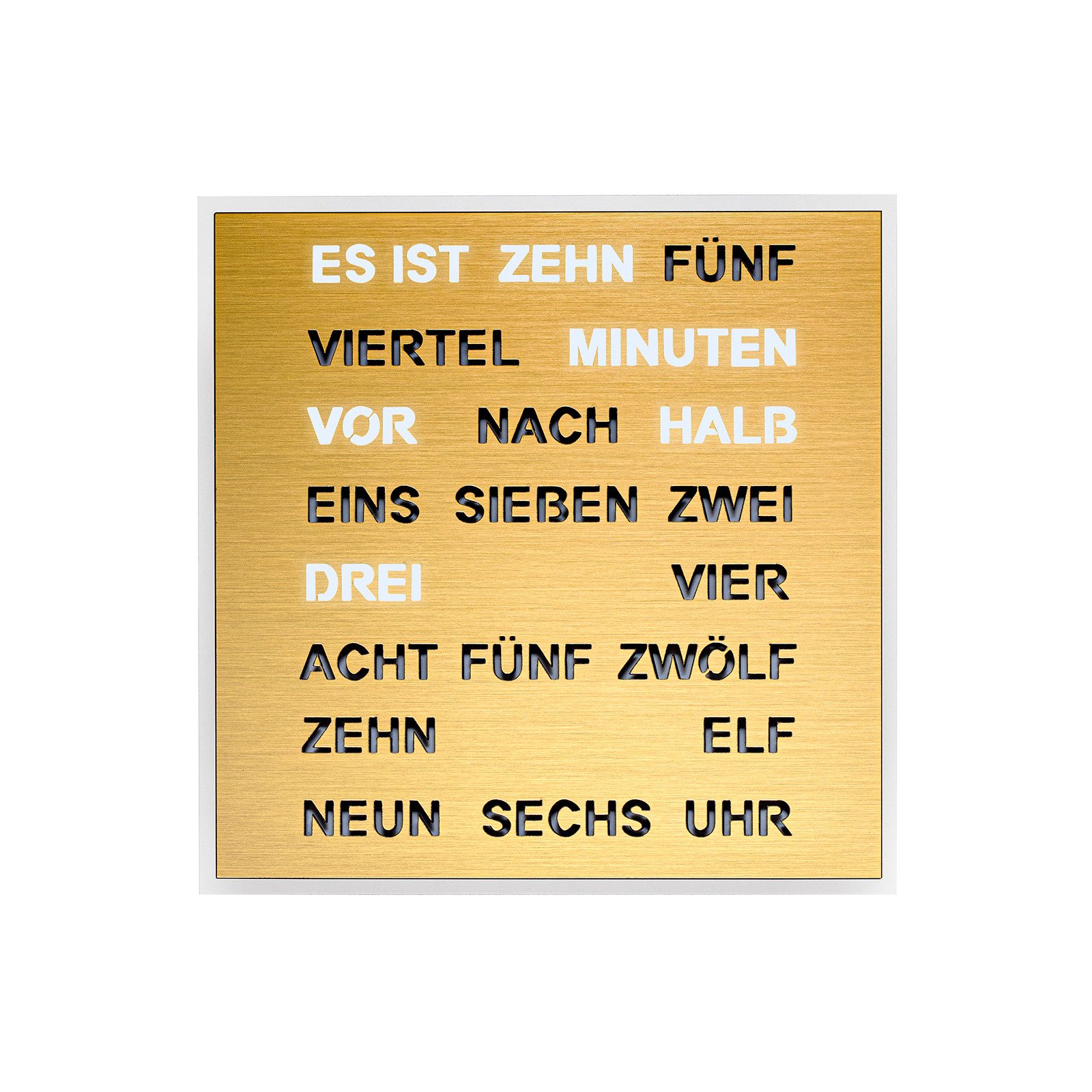 FILIUS zeitdesign Wanduhr Wortuhr als Tisch- Wanduhr Serie 0400 20x20x 4 cm Made in Germany