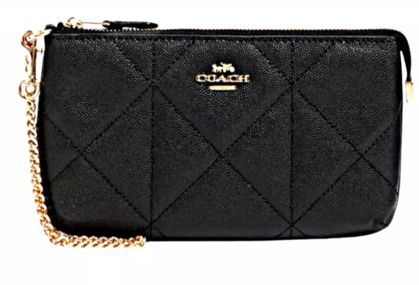 COACH Clutch Damen Handgelenktasche Wristlet Leder Tasche Handtasche, 8 praktische Kartenfächer zur Organisation
