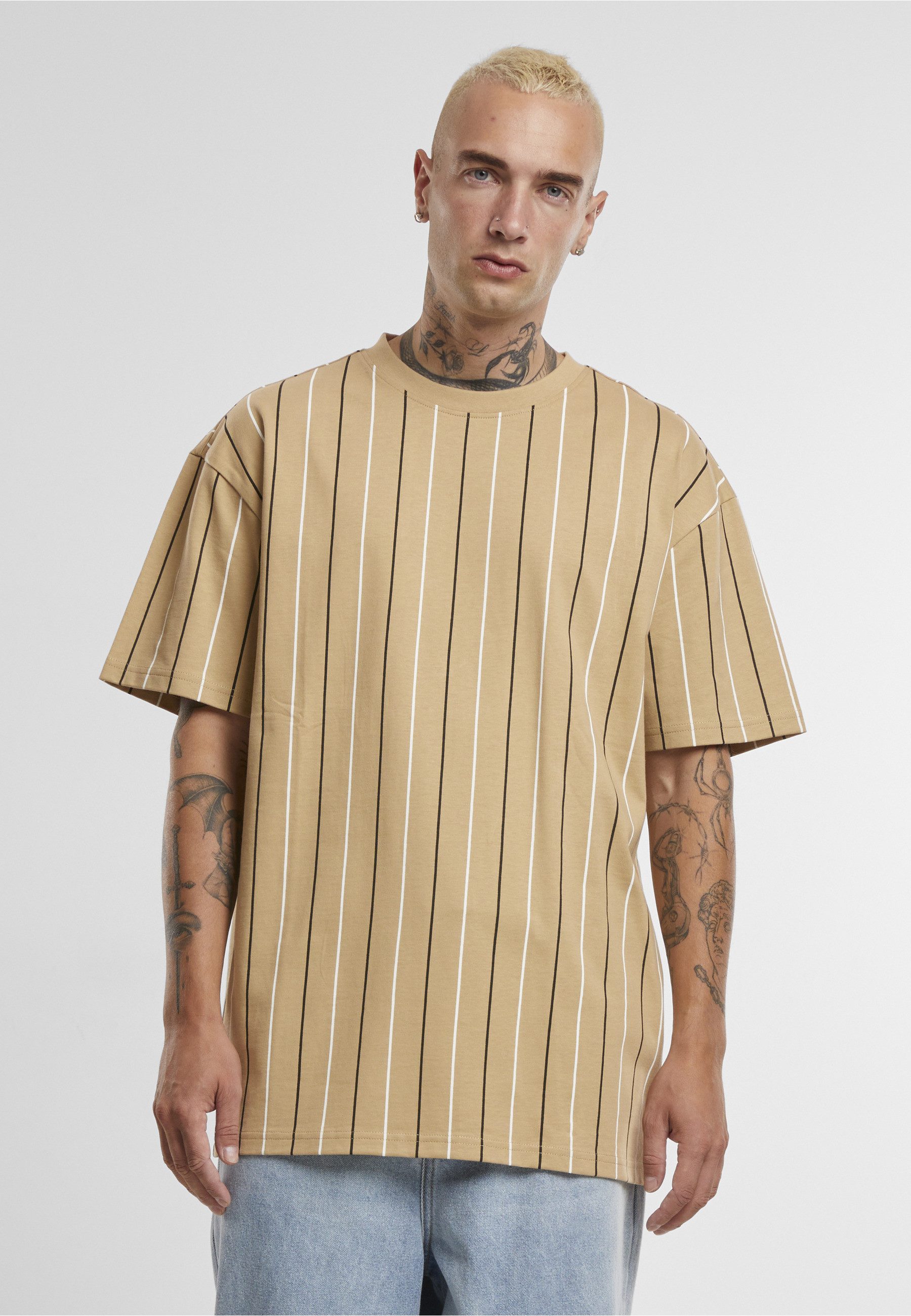 URBAN CLASSICS T-Shirt Urban Classics Printed Pinstripe Tee (1-tlg)