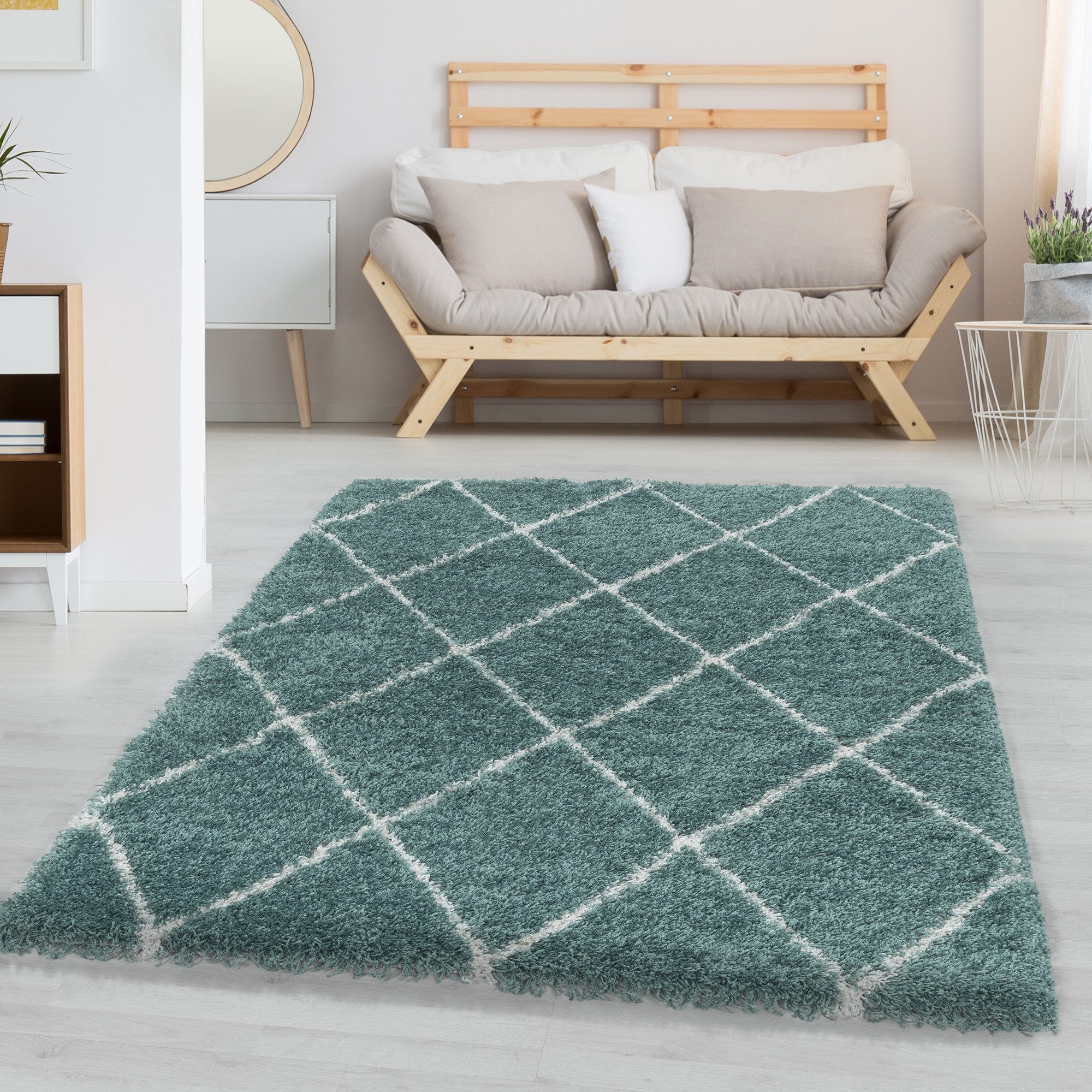 Carpettex Hochflor-Teppich Rauten Design, Läufer, Höhe: günstig online kaufen