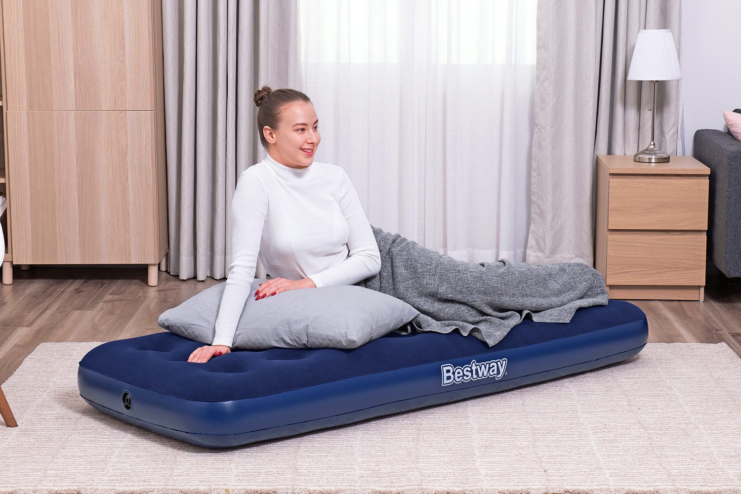 Bestway Luftbett 185 x 76 x 22 cm, (Packung, 1-tlg., Für 1 Person), Ideal für den Innen- und Außengebrauch