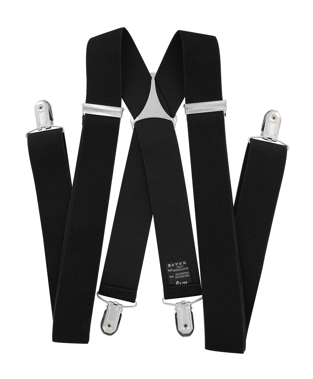 axy Hosenträger Herren Hosenträger 4 Stabile Clips X-Form 3,5cm Breit verstellbar und elastisch 120cm Lang – Bild 2 von 5
