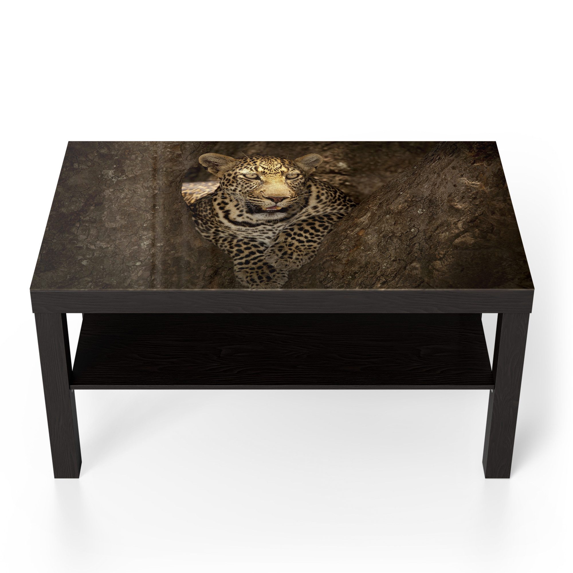 DEQORI Couchtisch 'Versteckter Jäger', Glas Beistelltisch Glastisch modern