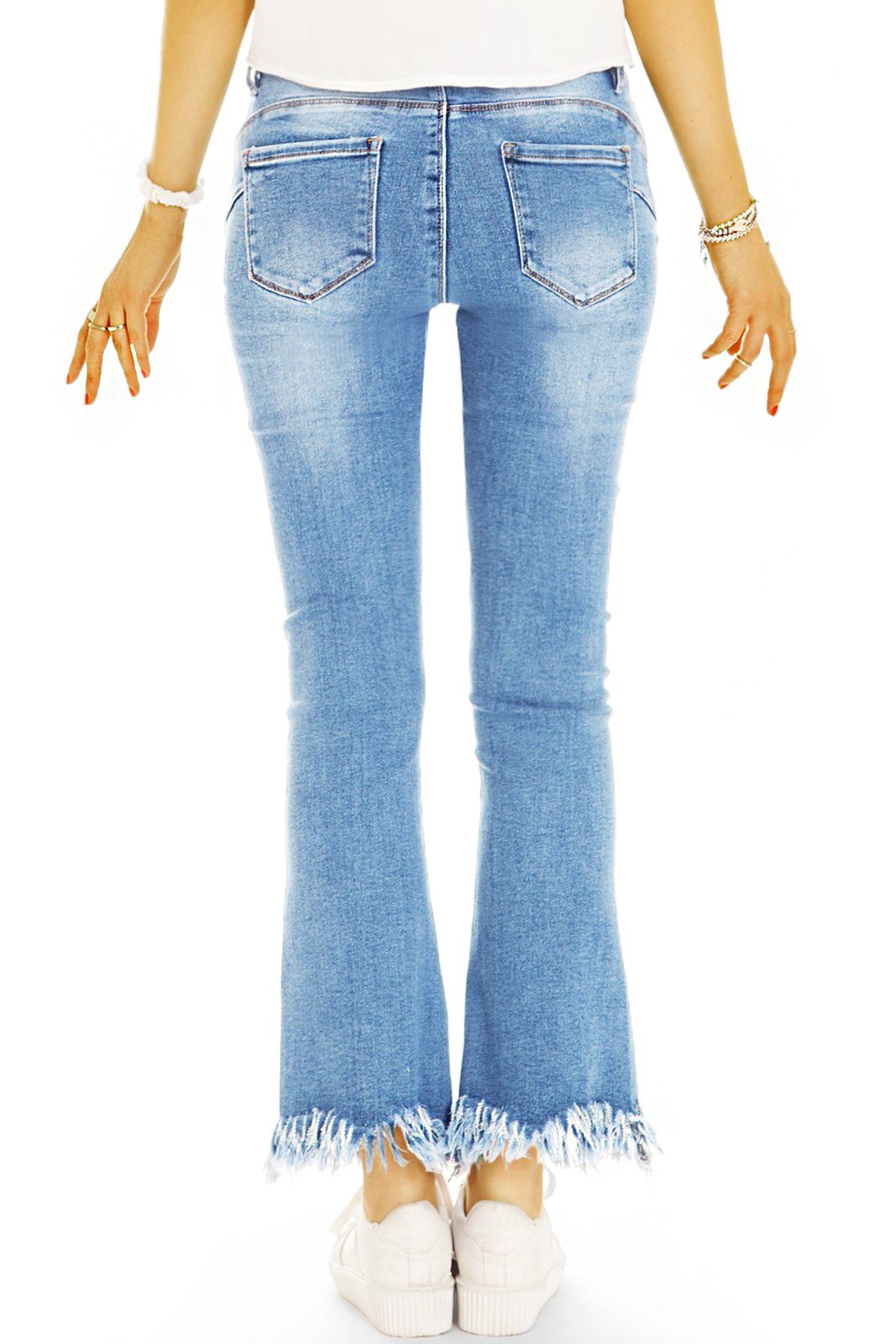 be styled Ankle-Jeans Ankle Jeans - j38p Damen stretchig medium 5-Pocket-Style mit Jeans - waist Hosen, Stretch-Anteil, Bootcut