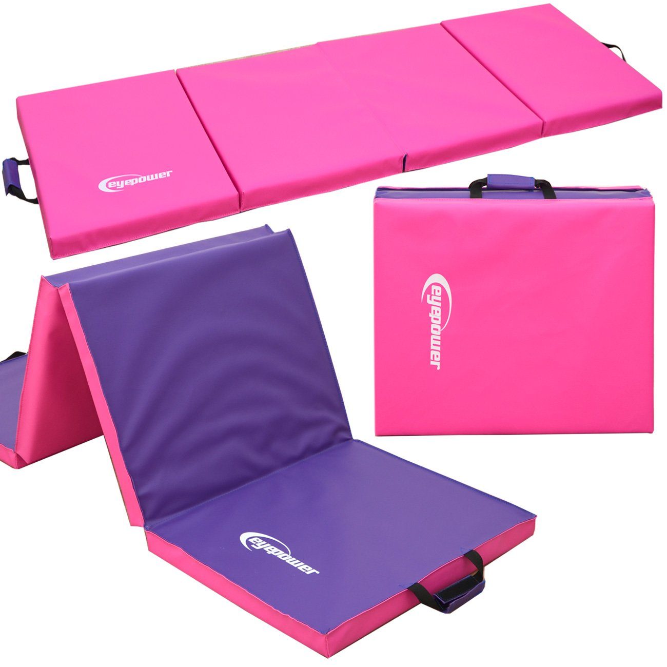Fitnessmatte Gymnastikmatte pink XL und eyepower Sport-, Bodenmatte, Weichbodenmatte Turn-