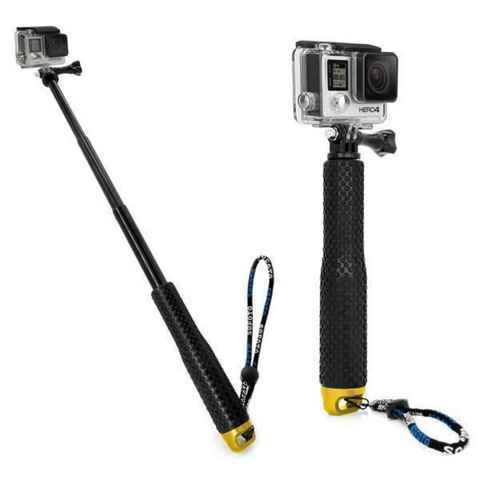 MyGadget Teleskopstange Selfie Stick Wasserdicht Stange Action Cam-Halterung, (für GoPro Hero Black 8 7 6 5 4 3+ 3 / Xiaomi Yi 4K)