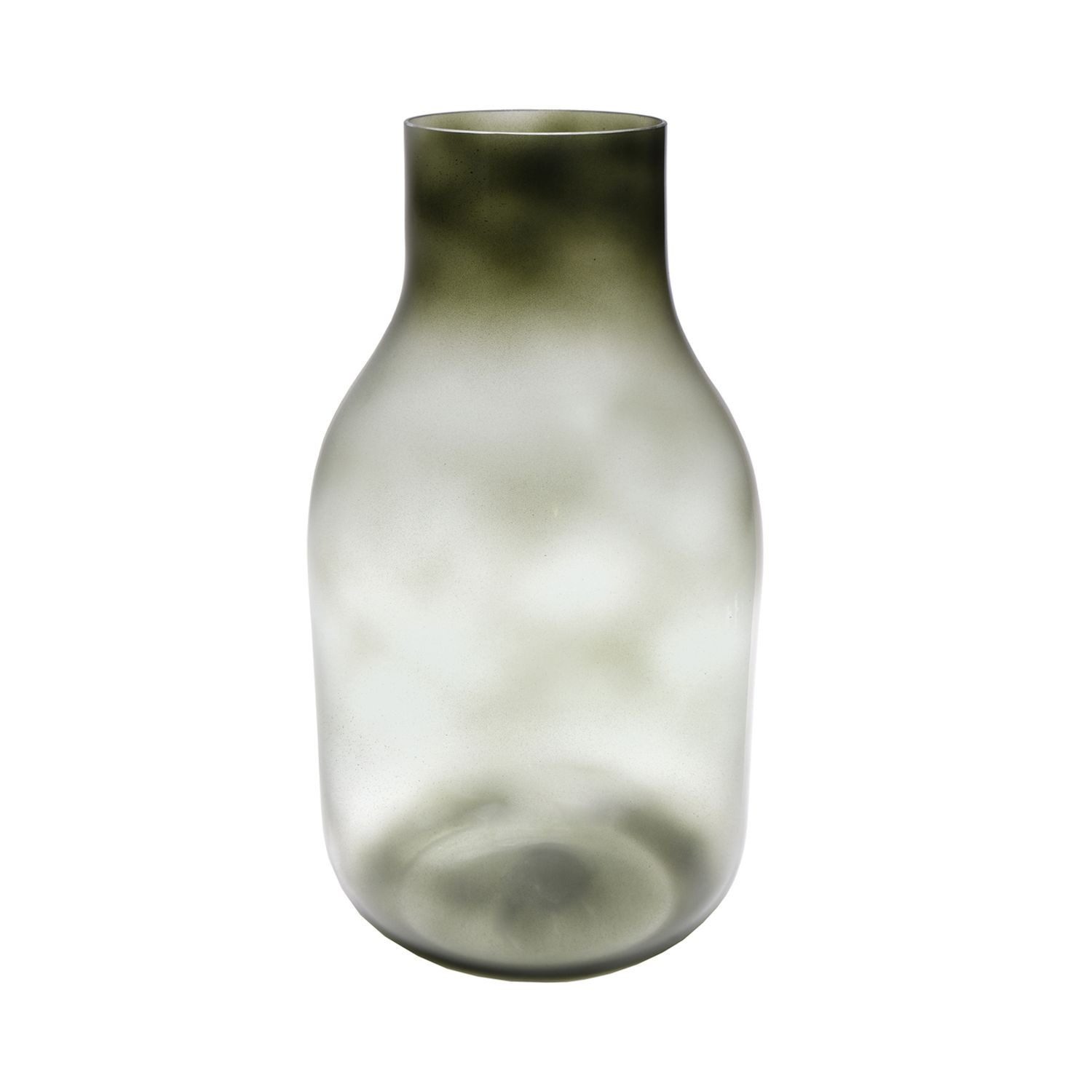 INNA-Glas Tischvase Bauchige Blumenvase RAIDON aus Glas, waldgrün-klar, 30cm, Ø22cm